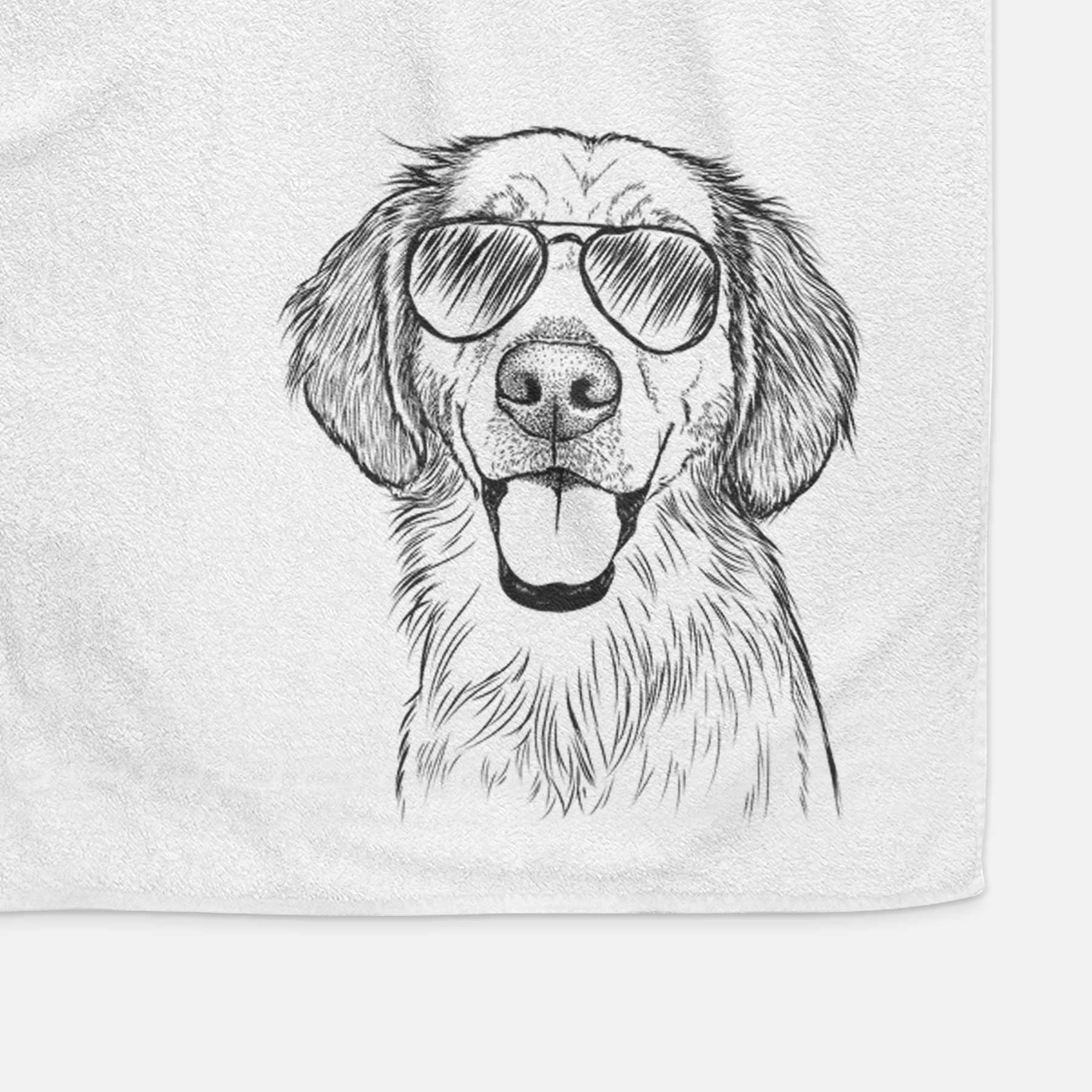 Riley the Golden Retriever Decorative Hand Towel