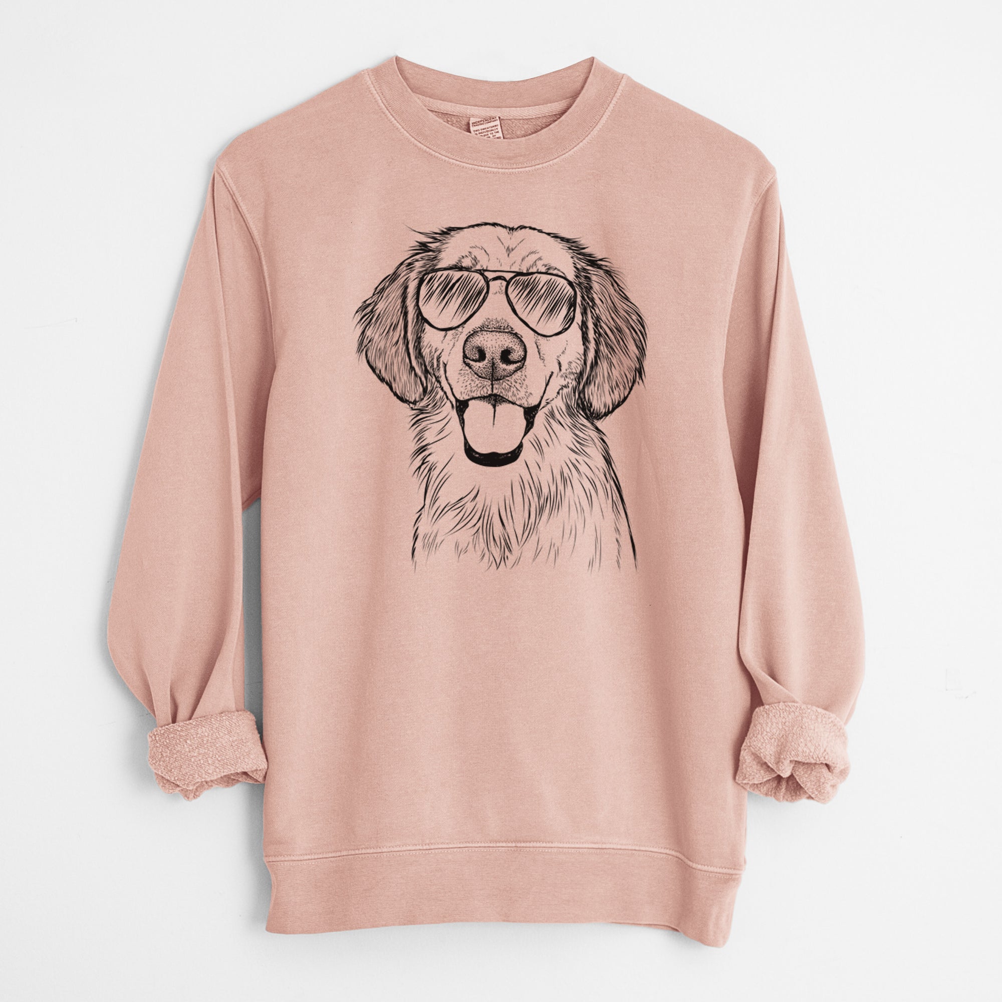 Aviator Riley the Golden Retriever - Unisex Pigment Dyed Crew Sweatshirt