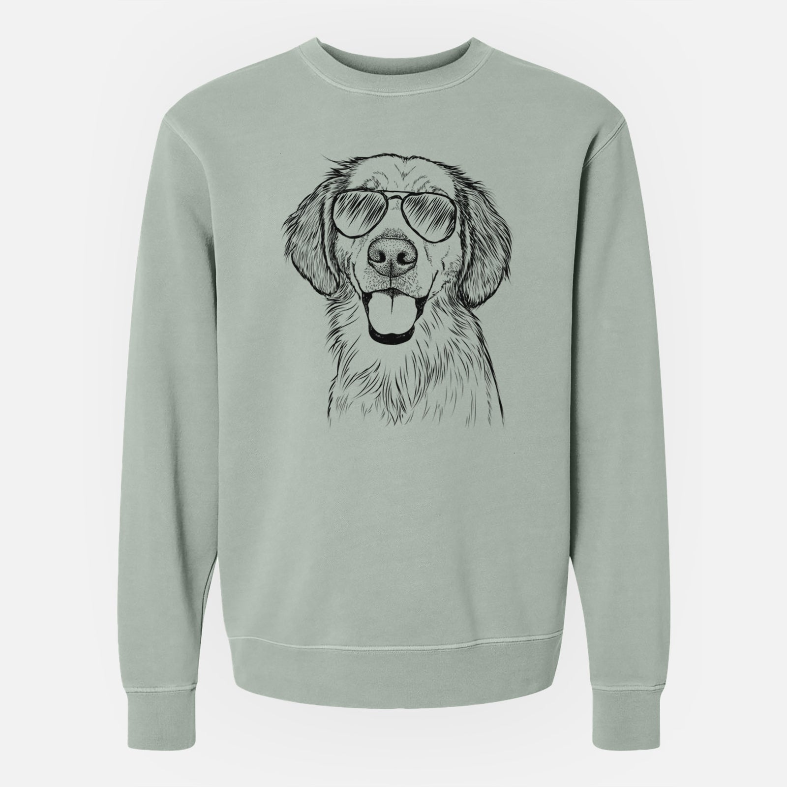 Aviator Riley the Golden Retriever - Unisex Pigment Dyed Crew Sweatshirt