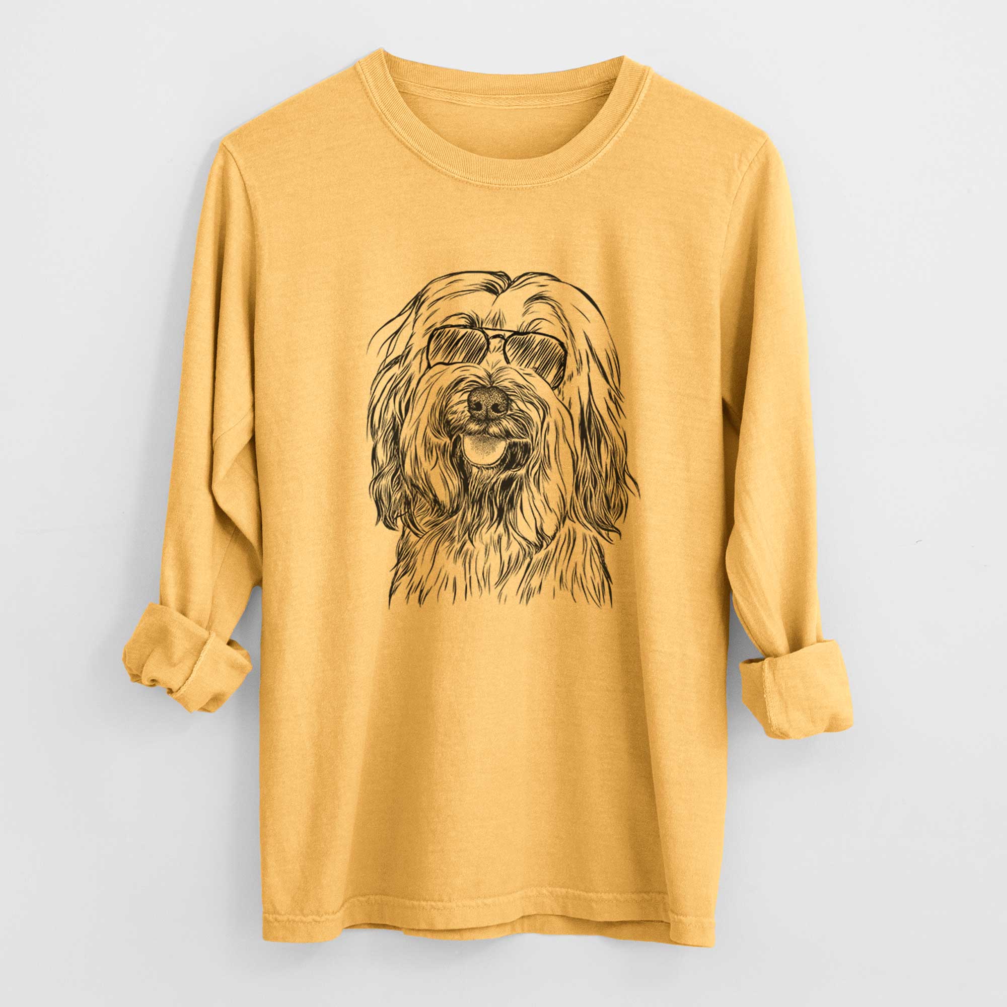 Aviators Rime the Tibetan Terrier - Heavyweight 100% Cotton Long Sleeve