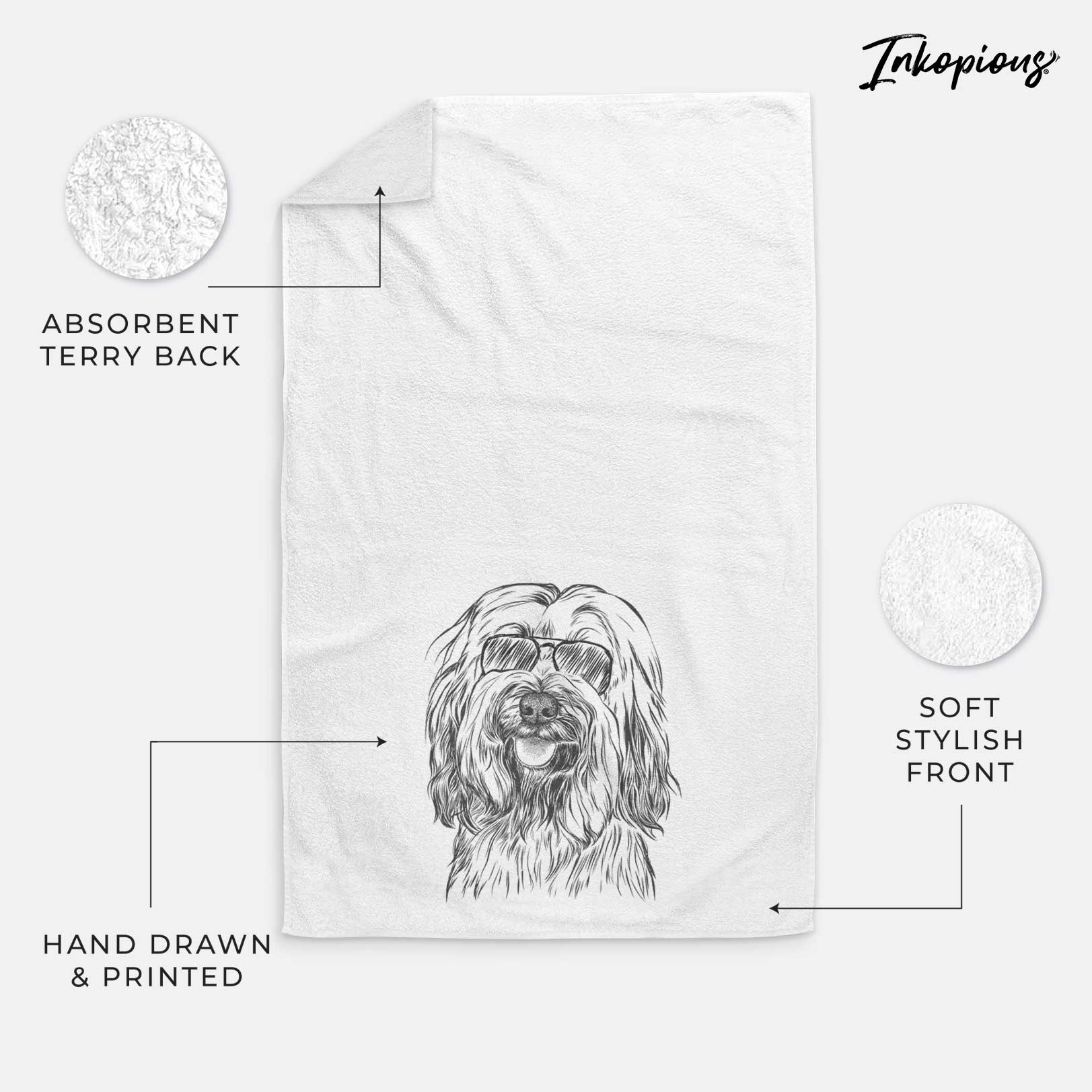 Rime the Tibetan Terrier Decorative Hand Towel