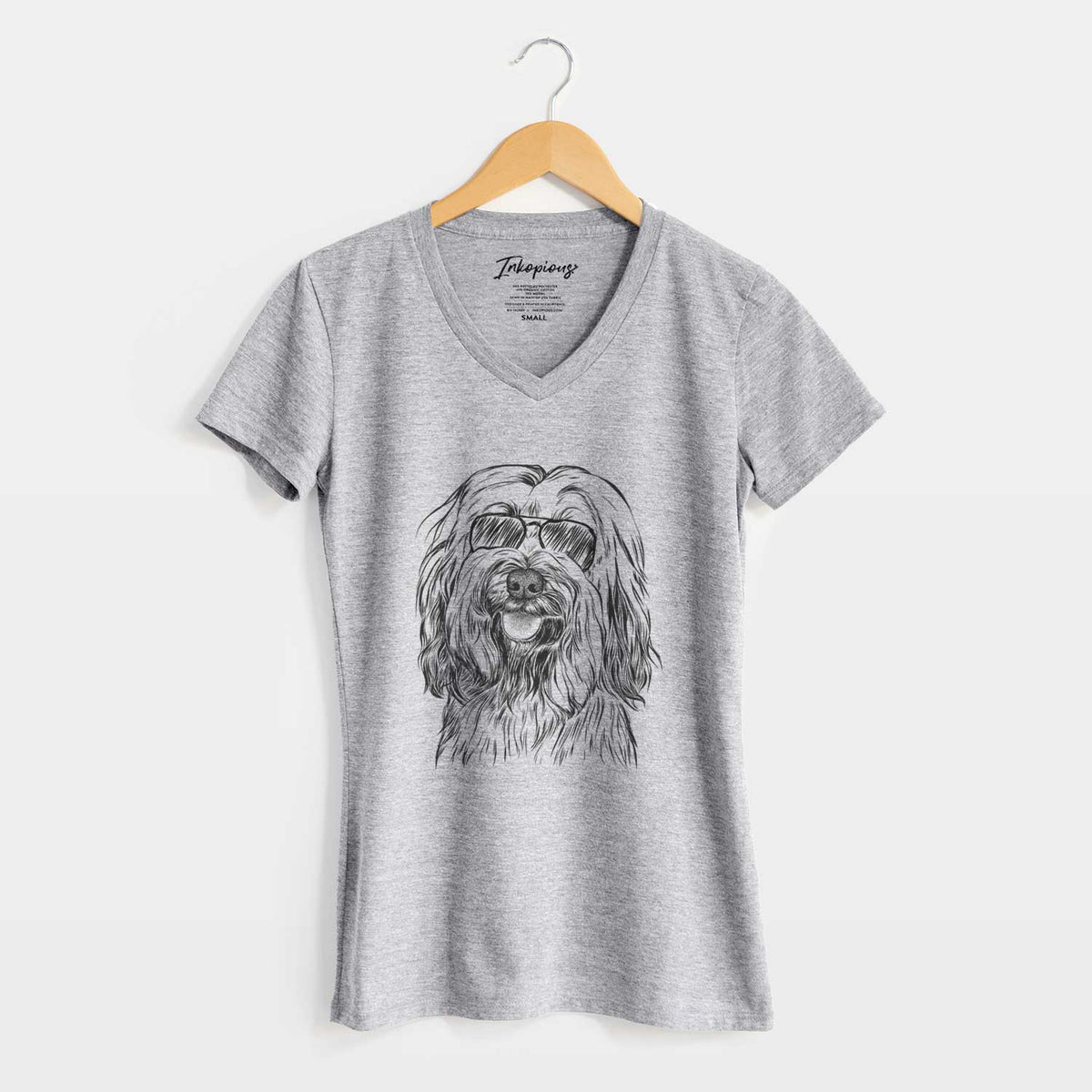 Aviator Rime the Tibetan Terrier - Women's V-neck Shirt