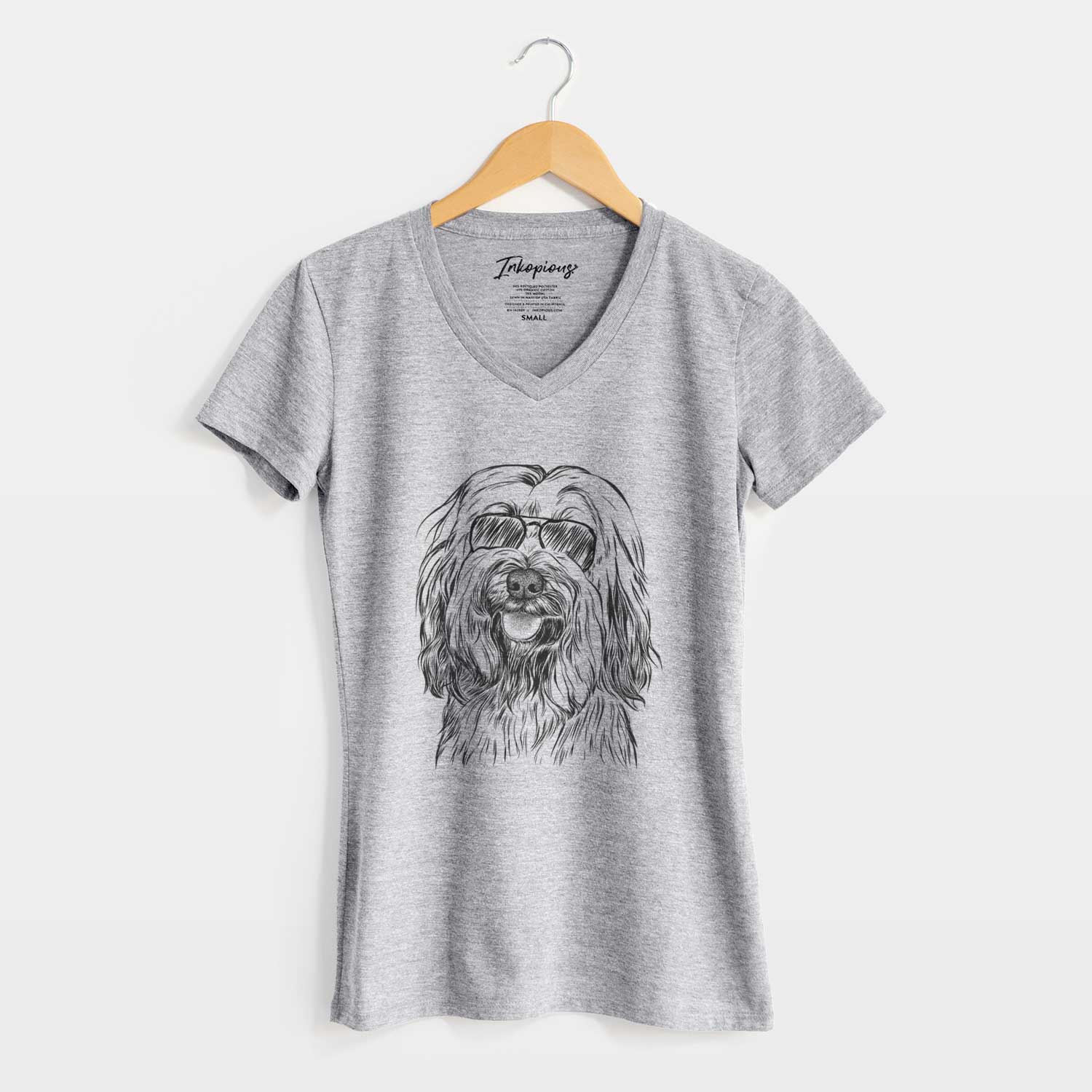 Aviator Rime the Tibetan Terrier - Women's V-neck Shirt