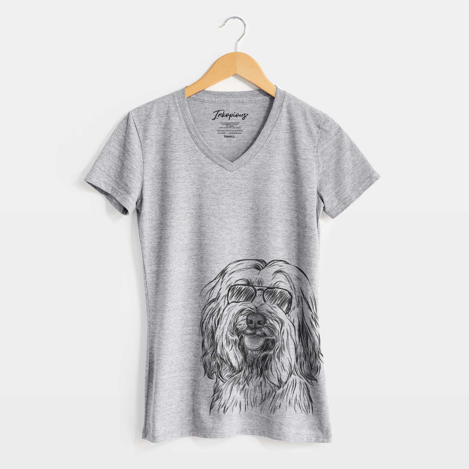 Aviator Rime the Tibetan Terrier - Women's V-neck Shirt