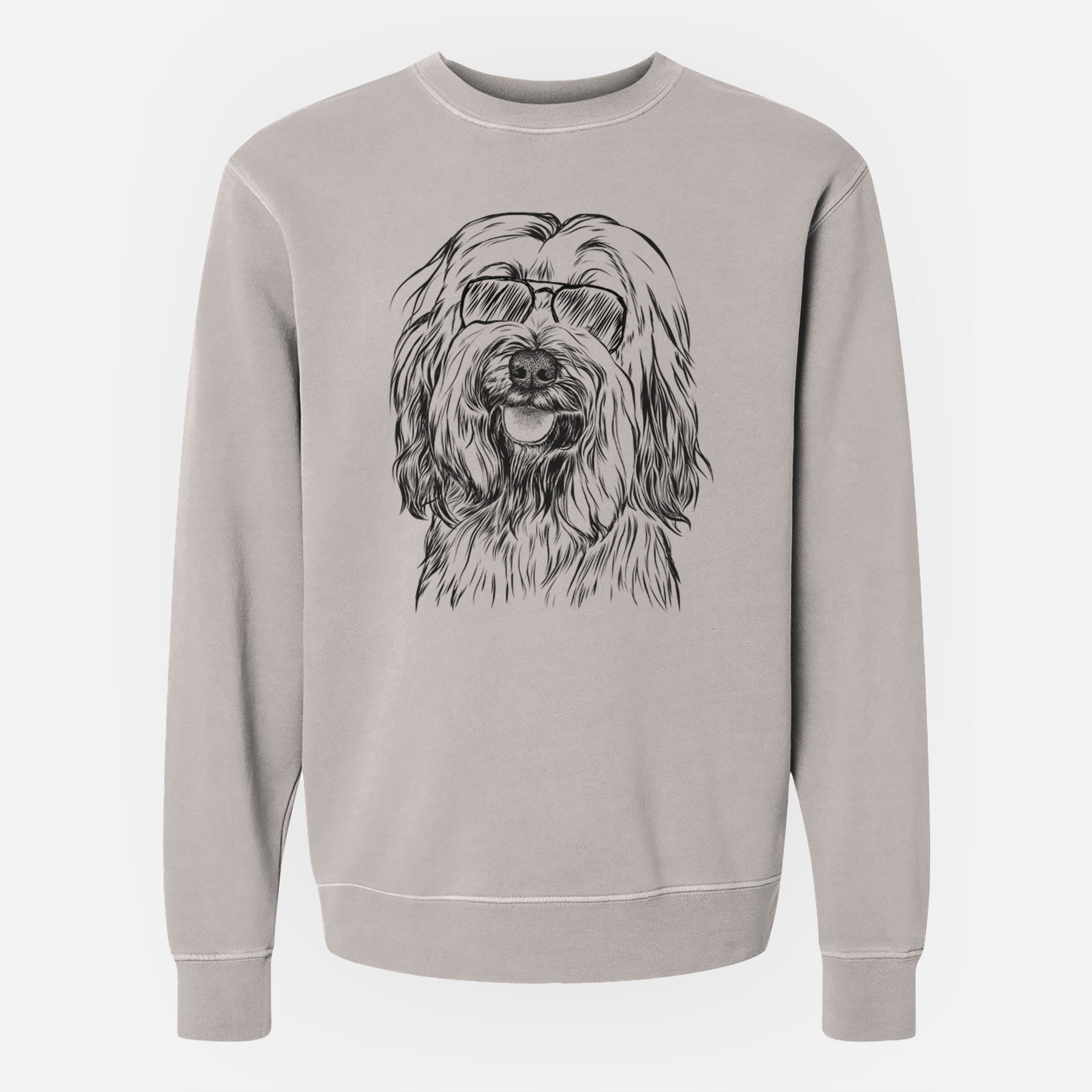 Aviator Rime the Tibetan Terrier - Unisex Pigment Dyed Crew Sweatshirt