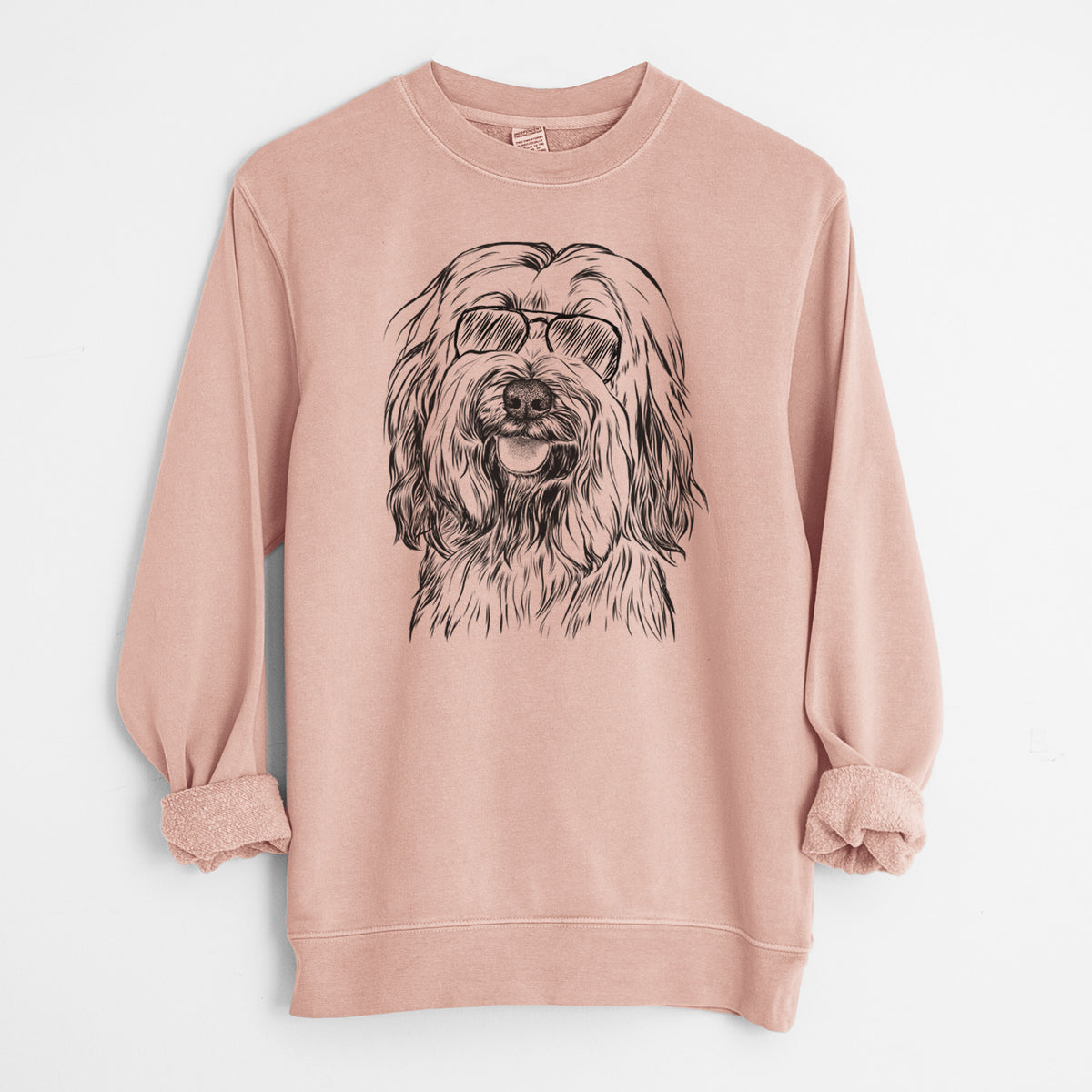 Aviator Rime the Tibetan Terrier - Unisex Pigment Dyed Crew Sweatshirt