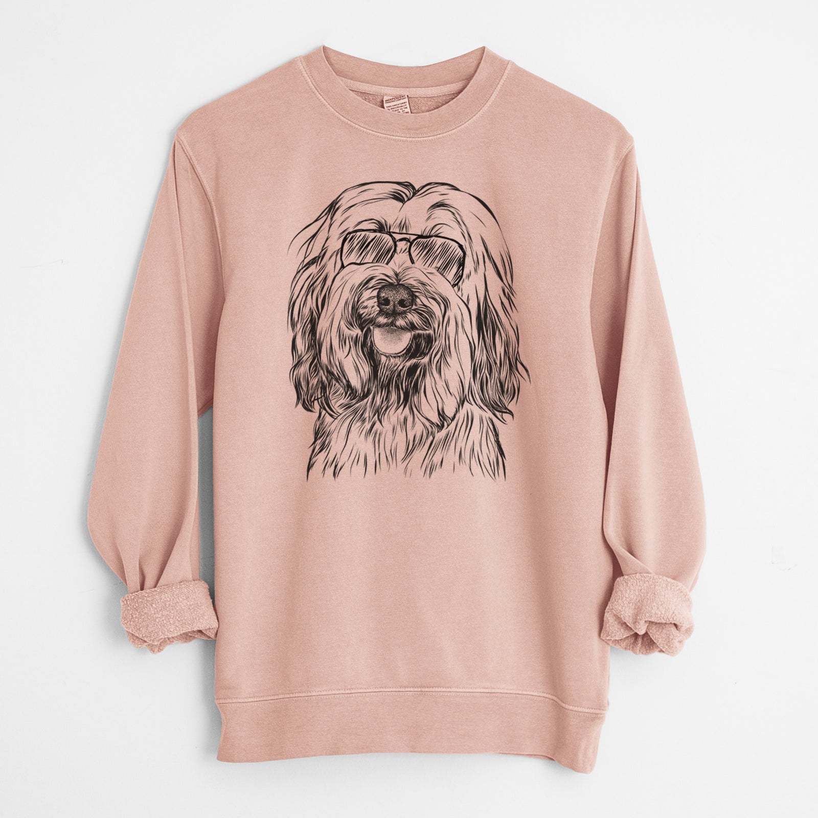 Aviator Rime the Tibetan Terrier - Unisex Pigment Dyed Crew Sweatshirt