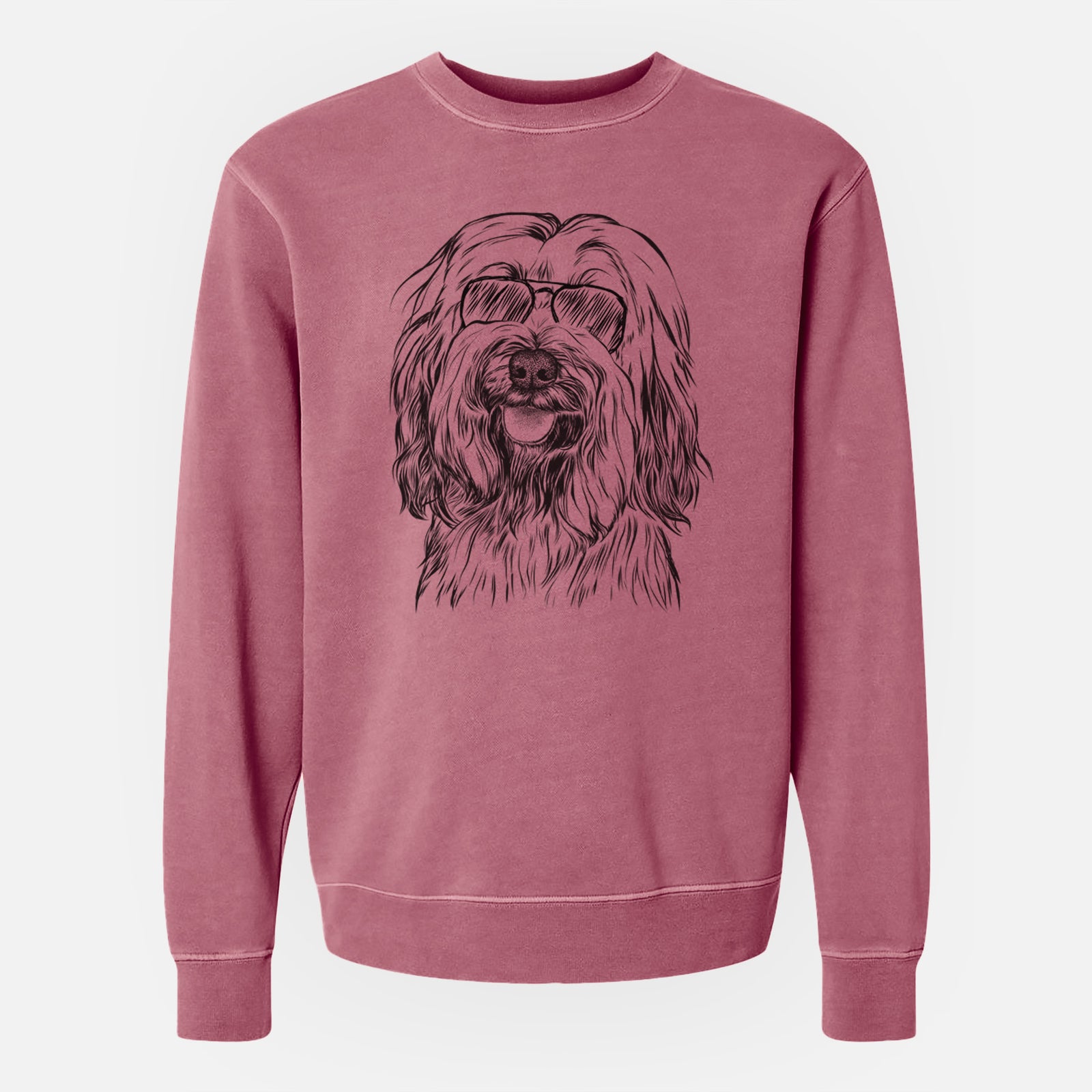 Aviator Rime the Tibetan Terrier - Unisex Pigment Dyed Crew Sweatshirt
