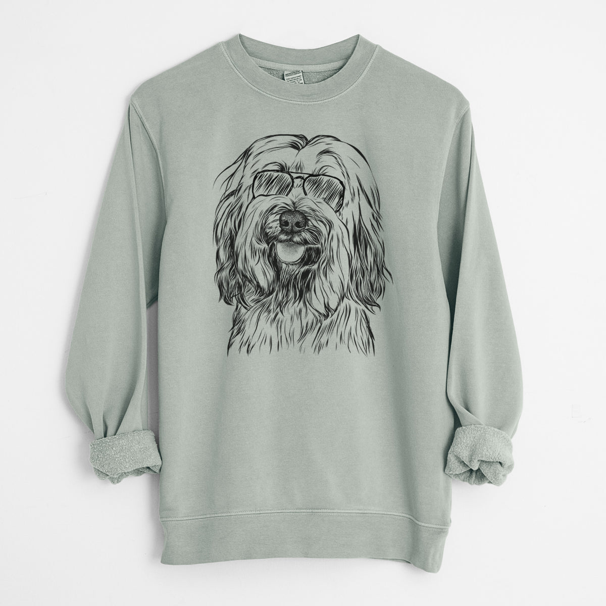 Aviator Rime the Tibetan Terrier - Unisex Pigment Dyed Crew Sweatshirt