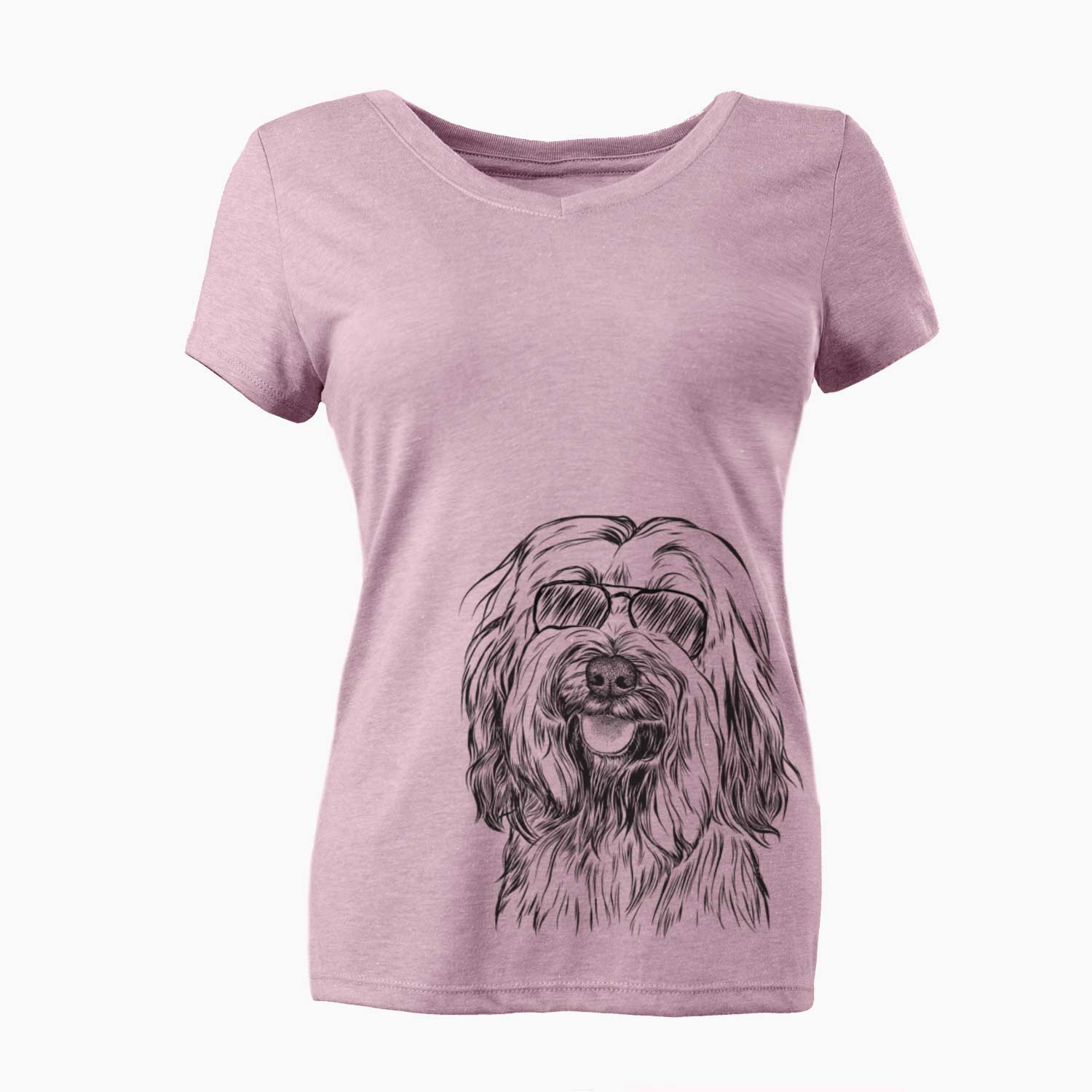 Aviator Rime the Tibetan Terrier - Women's V-neck Shirt