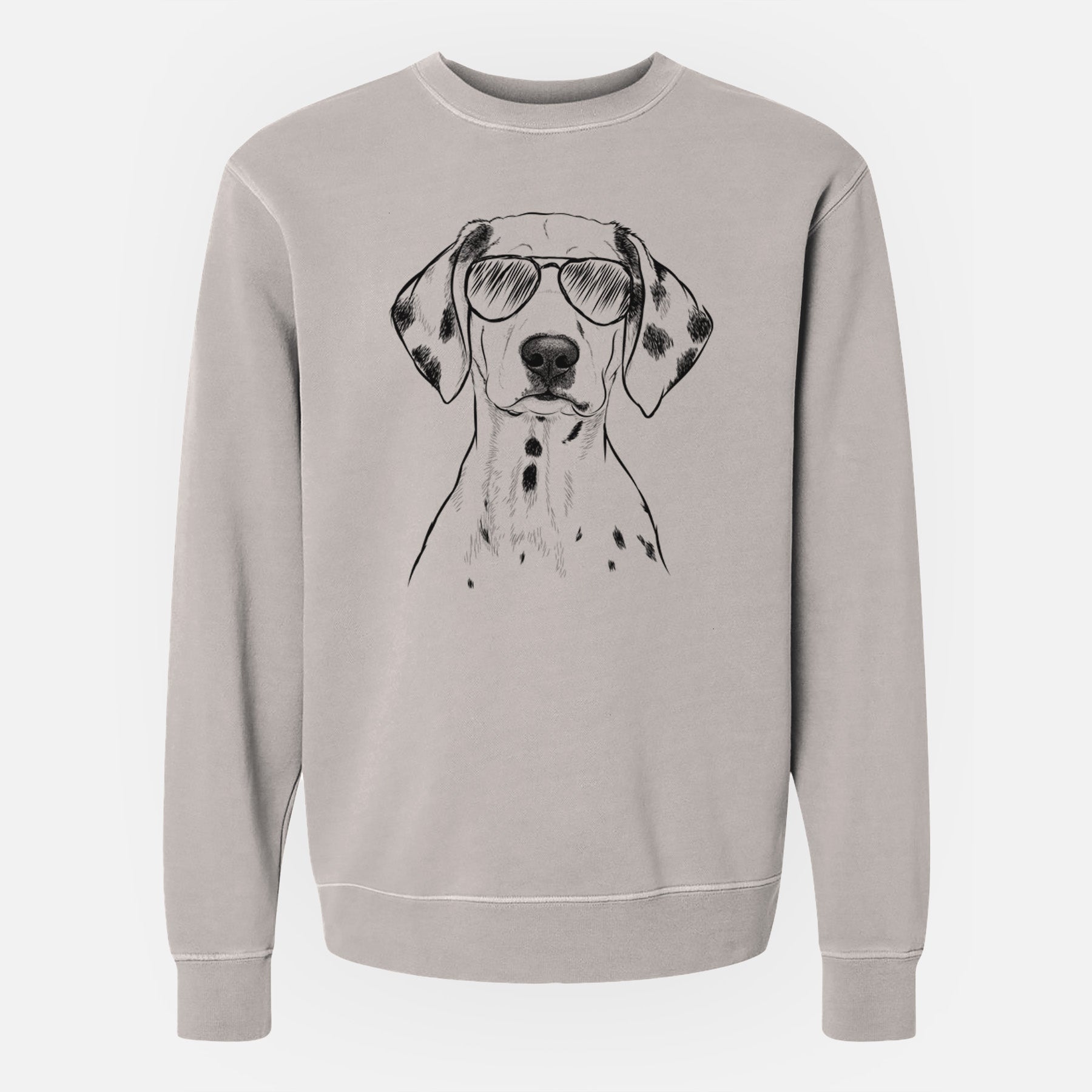 Aviator Riot the Dalmatian - Unisex Pigment Dyed Crew Sweatshirt