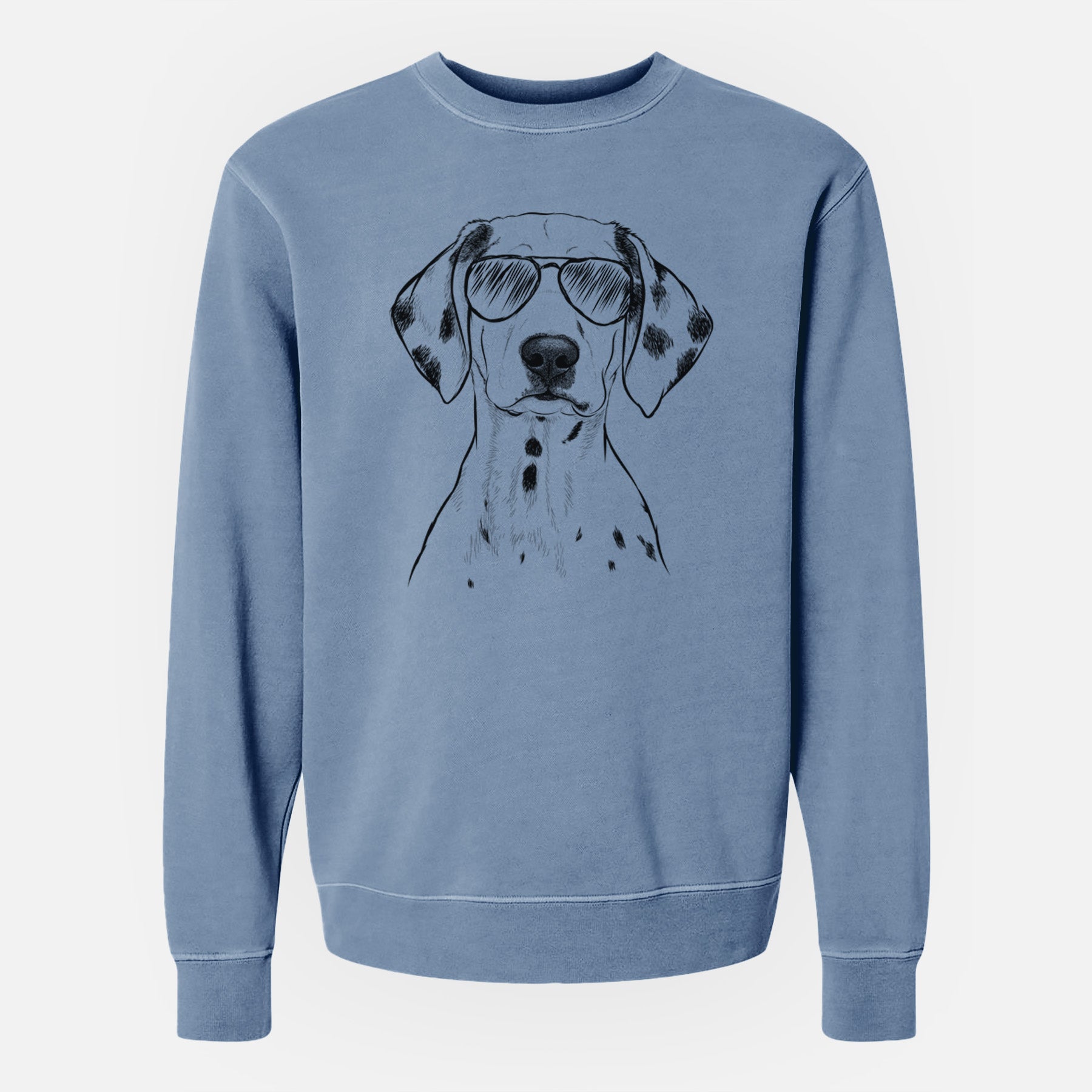 Aviator Riot the Dalmatian - Unisex Pigment Dyed Crew Sweatshirt