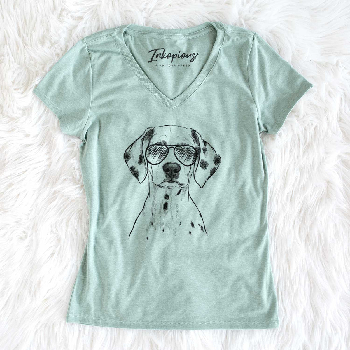 Aviator Riot the Dalmatian - Women's V-neck Shirt