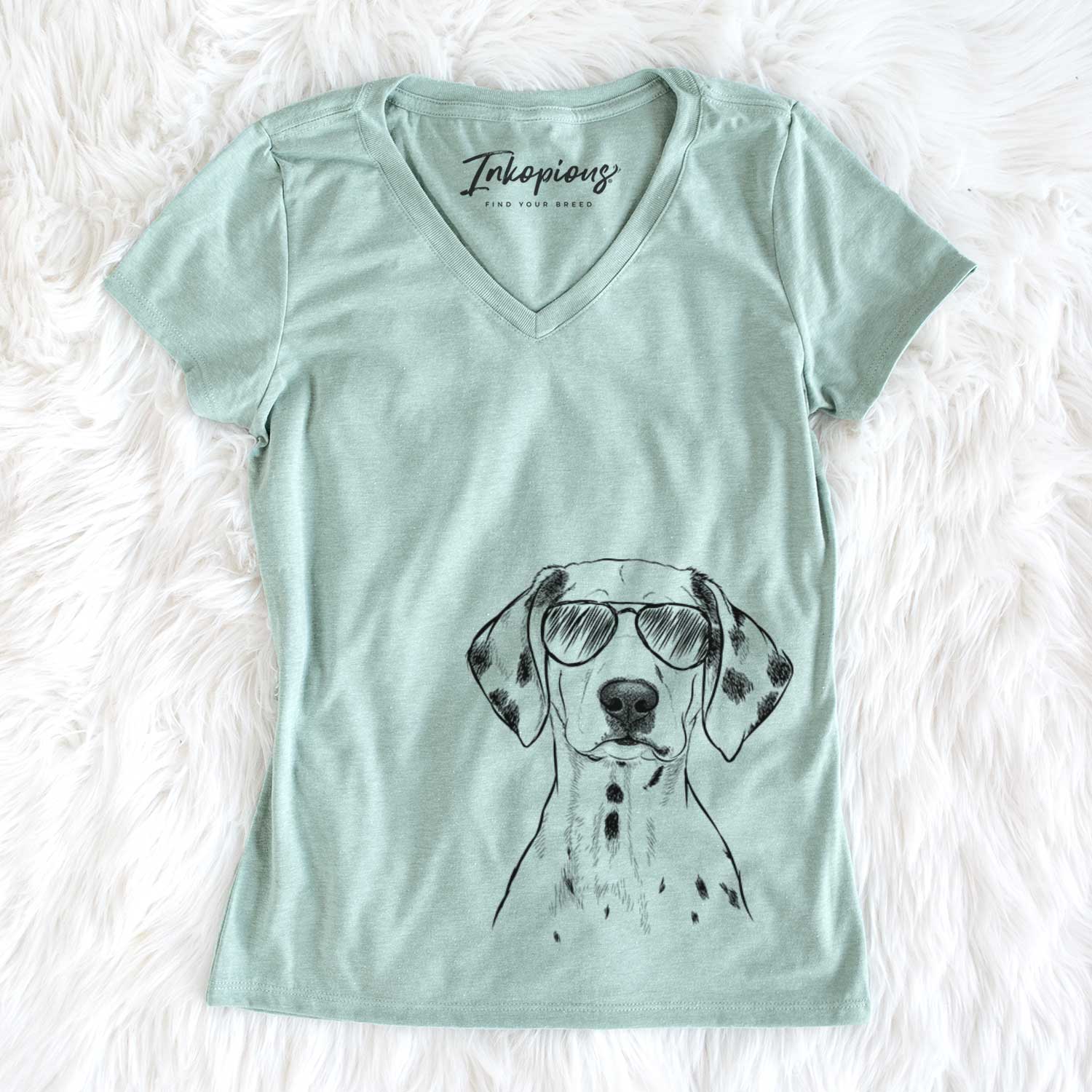 Aviator Riot the Dalmatian - Women's V-neck Shirt