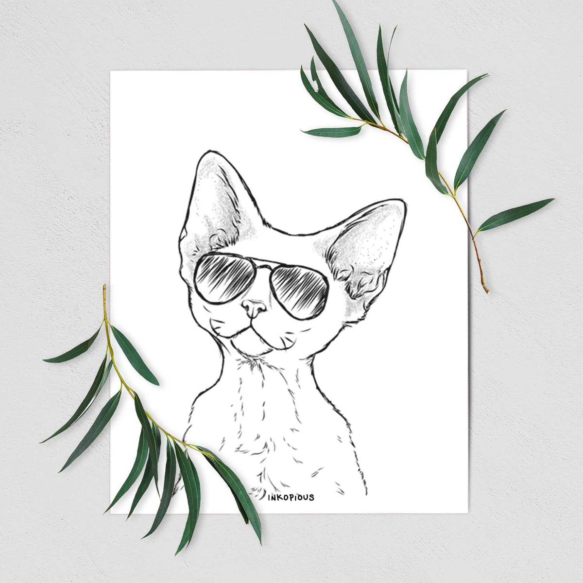 Ripley the Devon Rex Cat Art Print