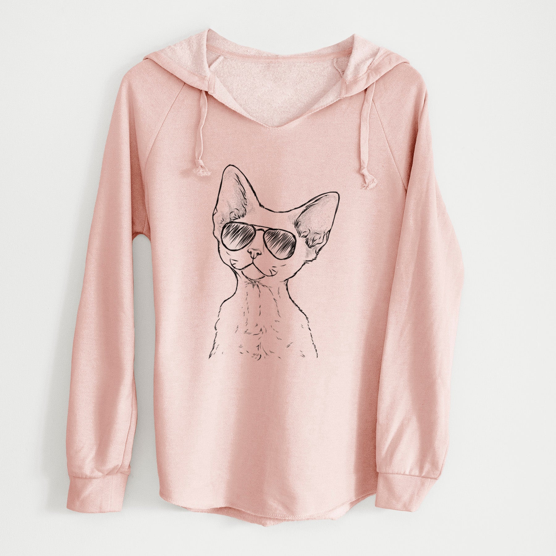 Aviator Ripley the Devon Rex Cat - Cali Wave Hooded Sweatshirt