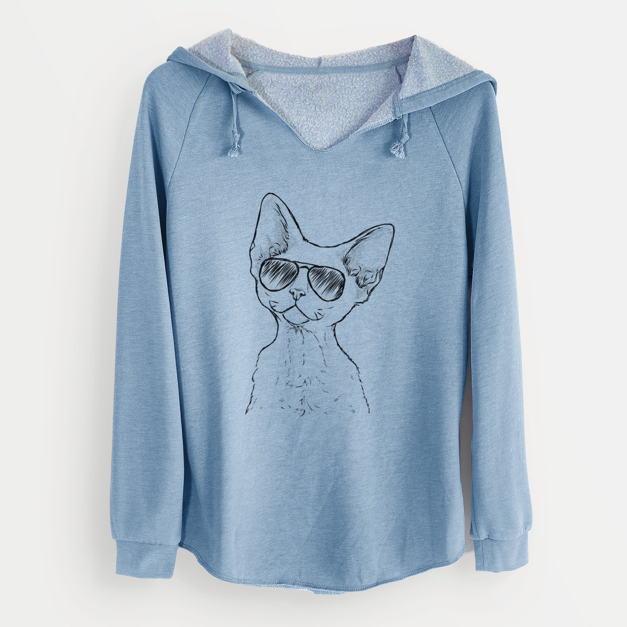 Aviator Ripley the Devon Rex Cat - Cali Wave Hooded Sweatshirt