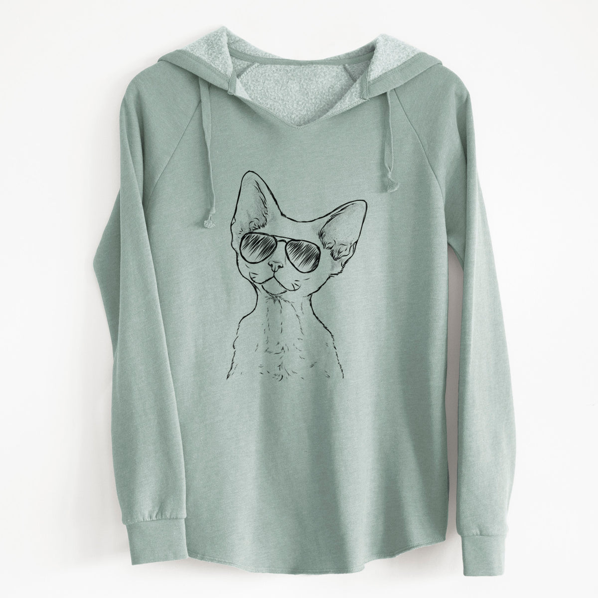 Aviator Ripley the Devon Rex Cat - Cali Wave Hooded Sweatshirt