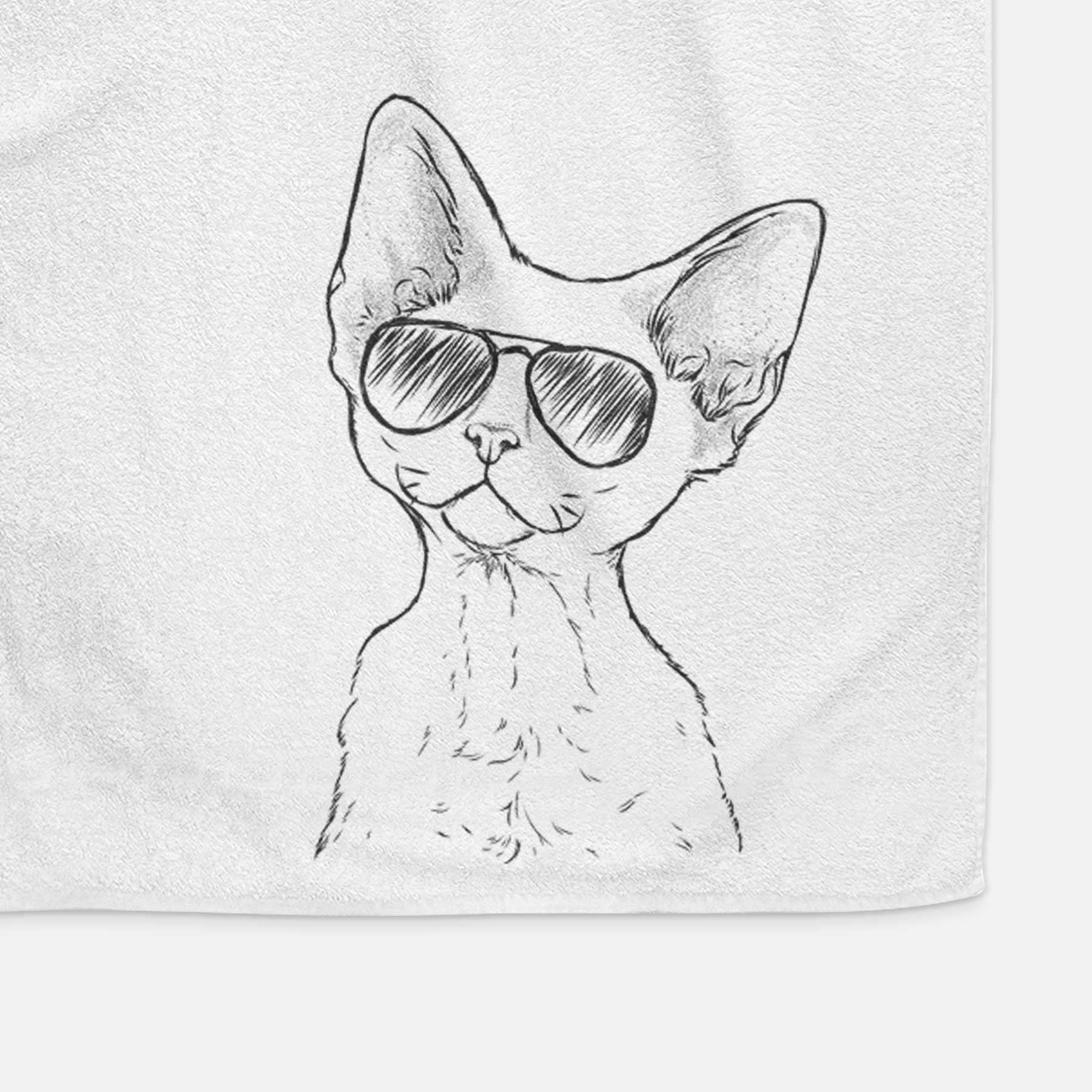 Ripley the Devon Rex Cat Decorative Hand Towel