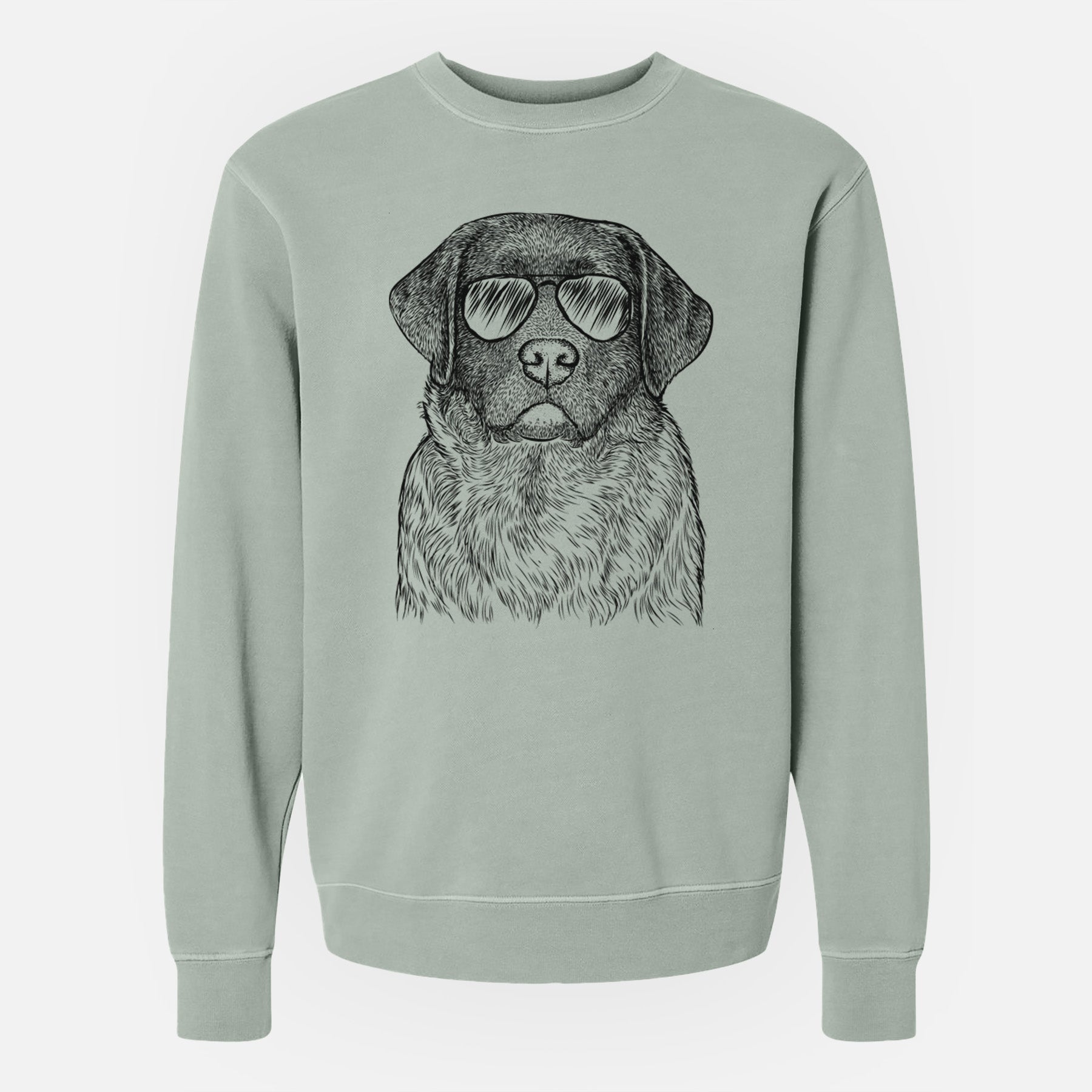 Aviator River the English Labrador Retriever - Unisex Pigment Dyed Crew Sweatshirt