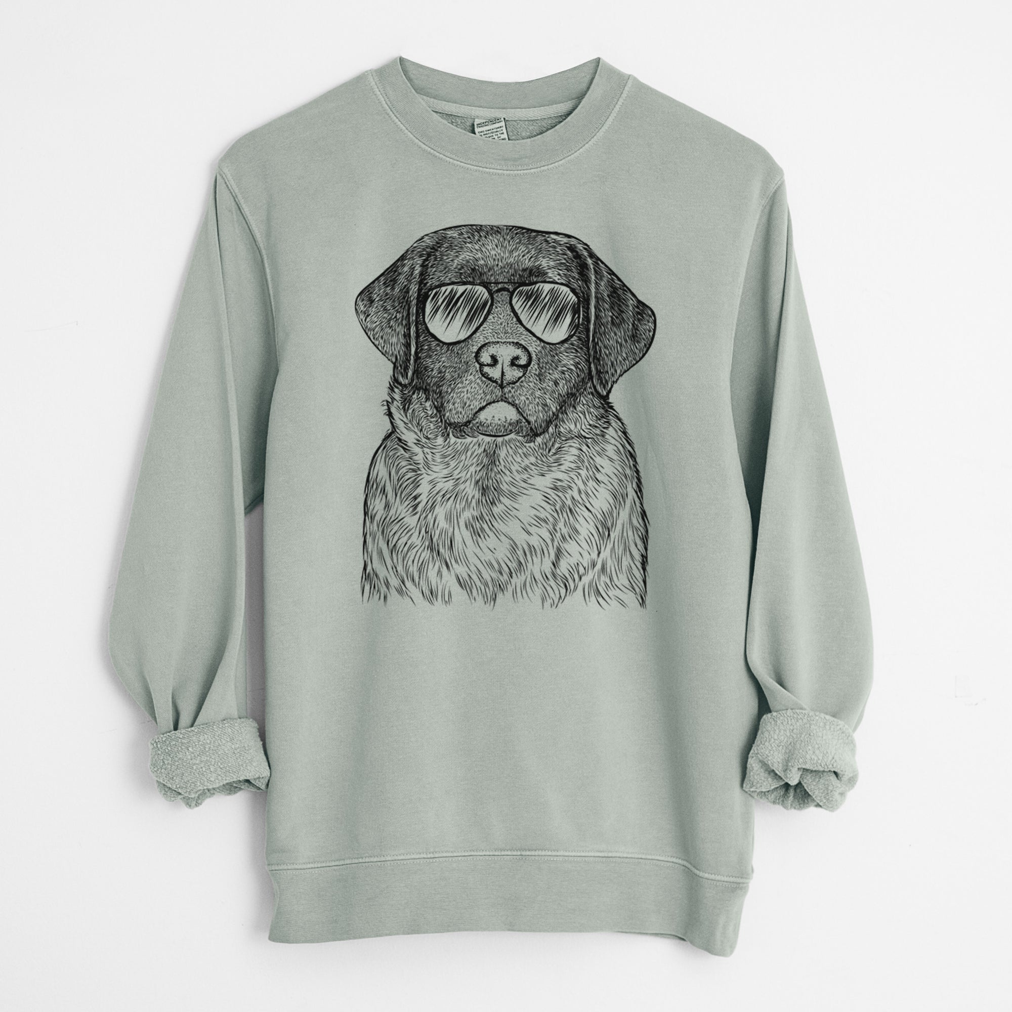 Aviator River the English Labrador Retriever - Unisex Pigment Dyed Crew Sweatshirt