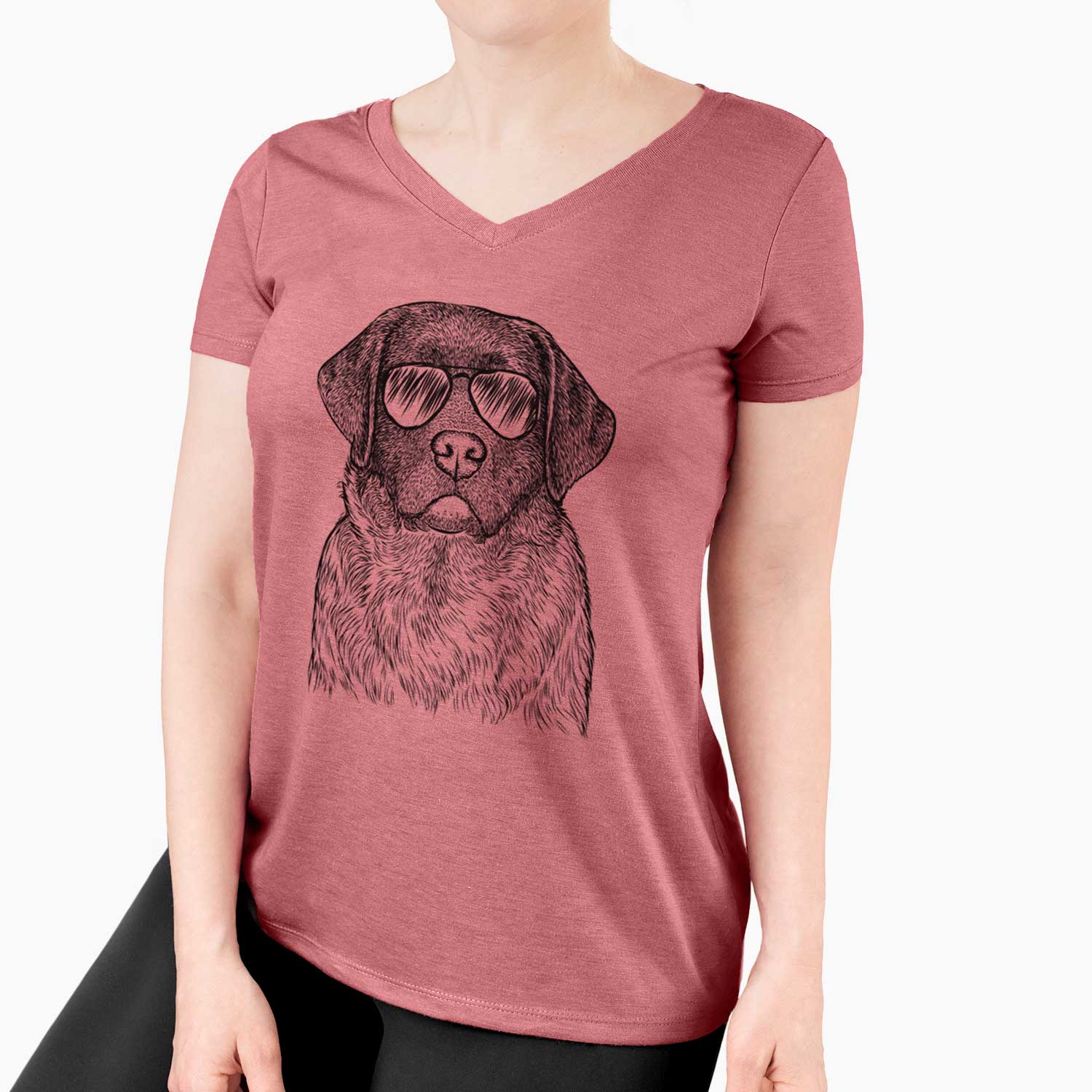 Aviator River the English Labrador Retriever - Women's V-neck Shirt