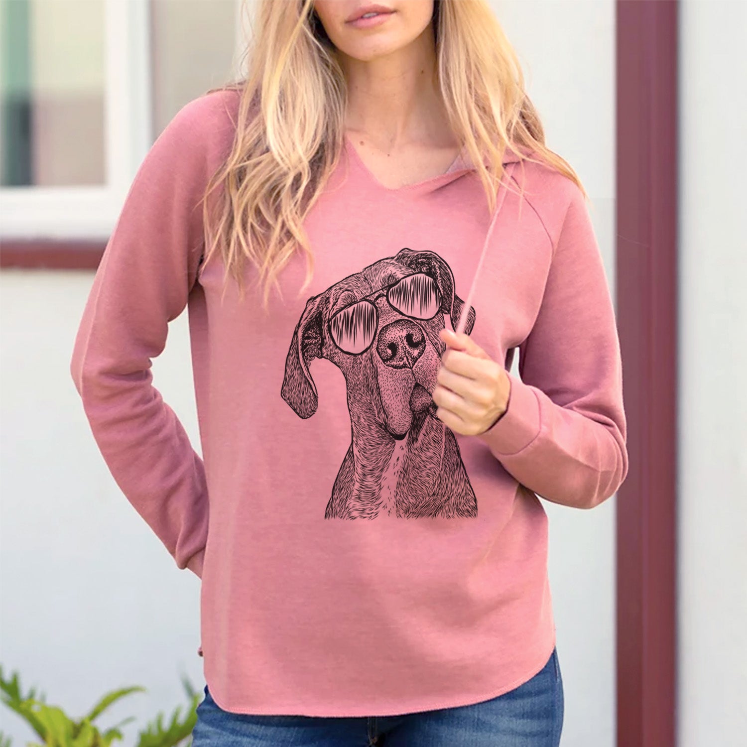 Aviator River the Great Dane - Cali Wave Hooded Sweatshirt