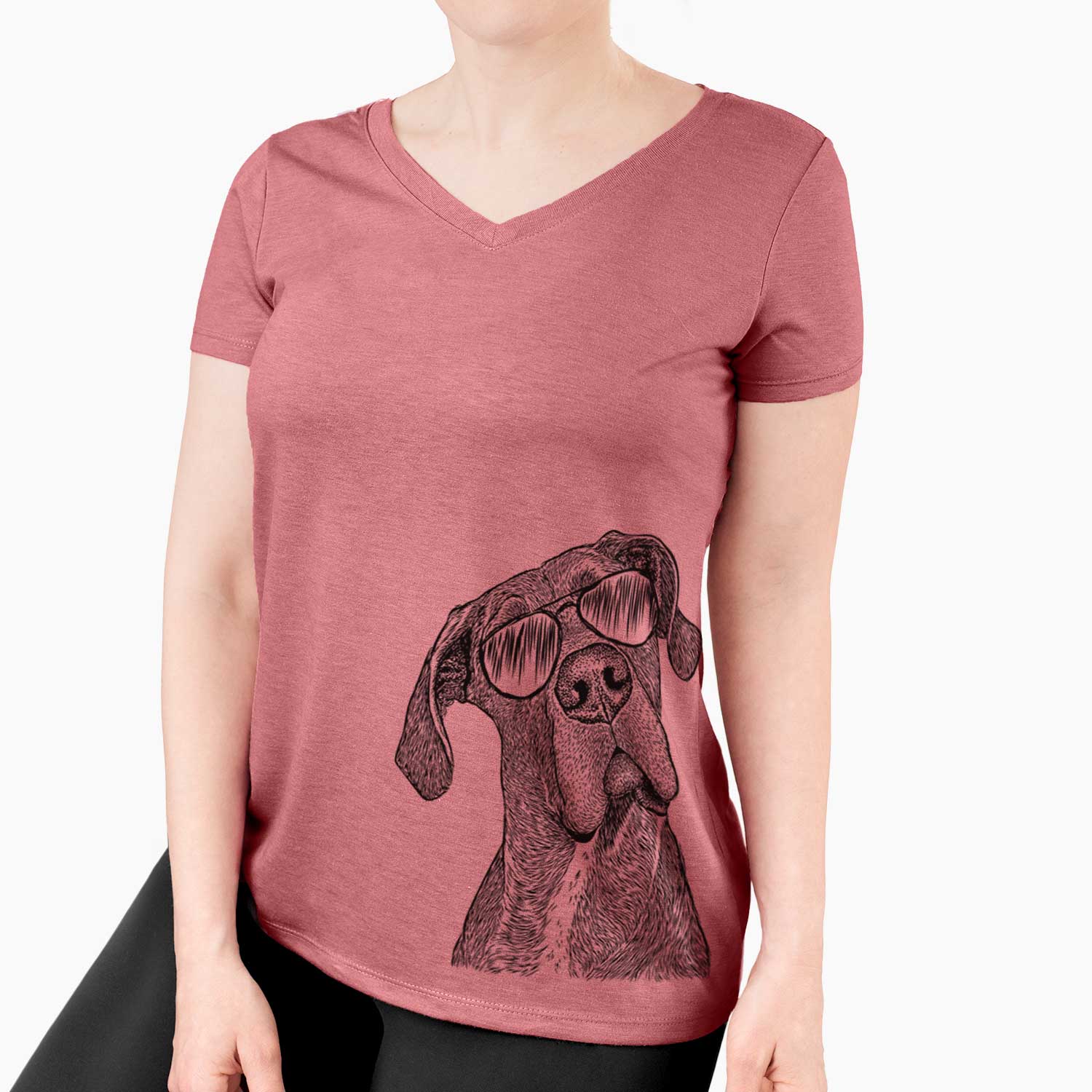 Aviator River the Great Dane - Women's V-neck Shirt