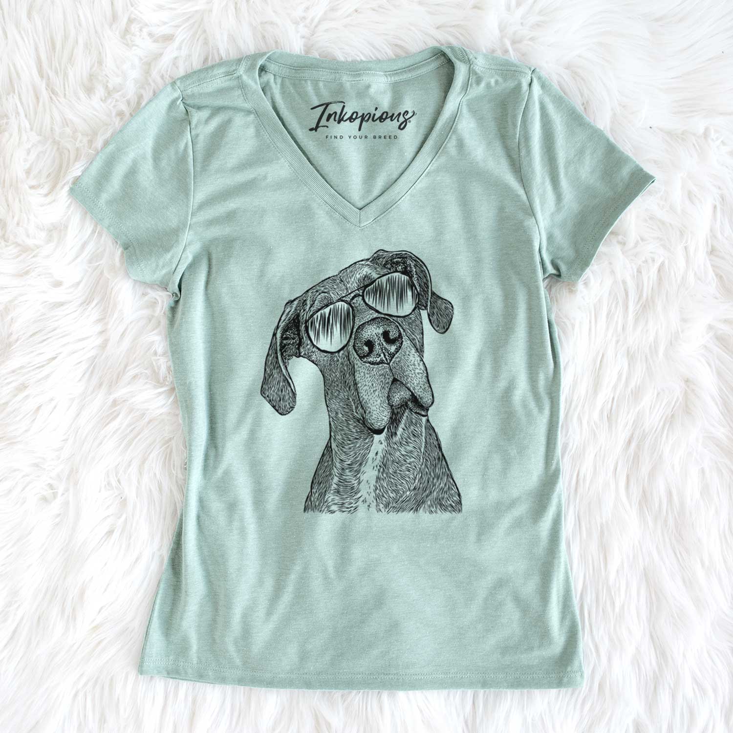 Aviator River the Great Dane - Women's V-neck Shirt