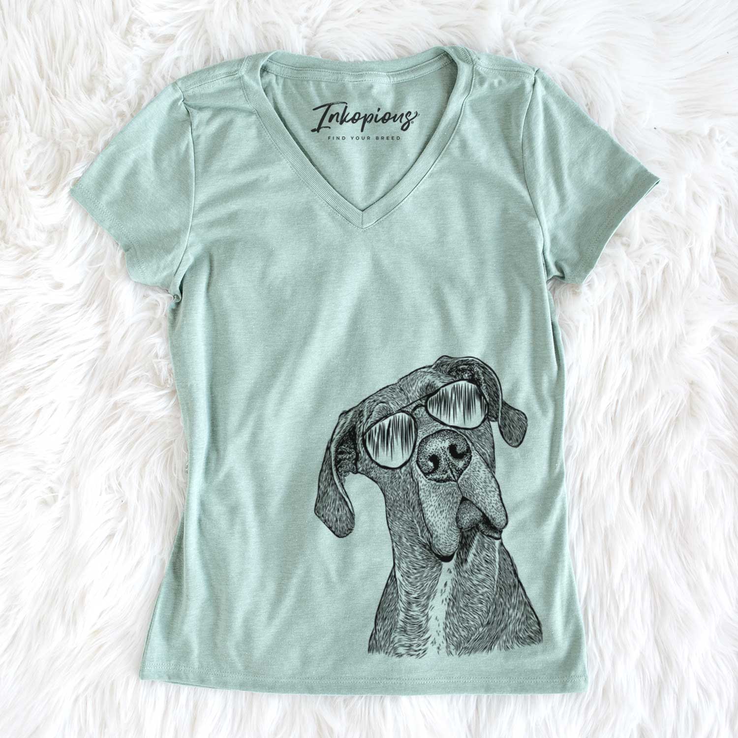 Aviator River the Great Dane - Women's V-neck Shirt