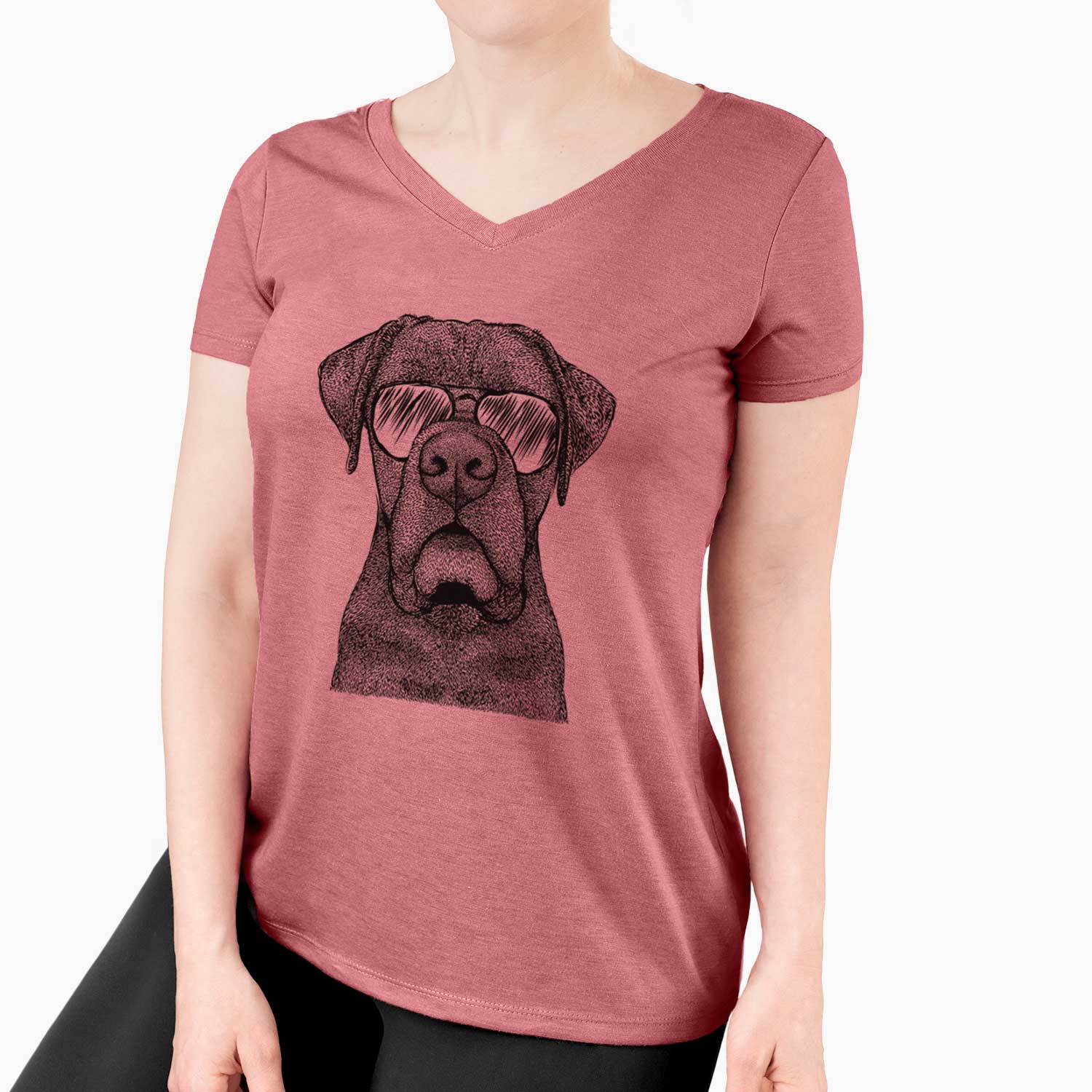 Aviator Rocco the Cane Corso - Women's V-neck Shirt