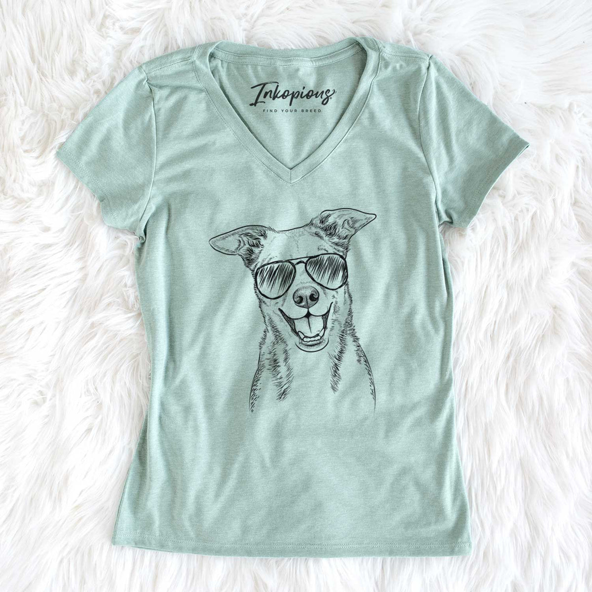 Aviator Rocco the Mixed Breed - Women's V-neck Shirt