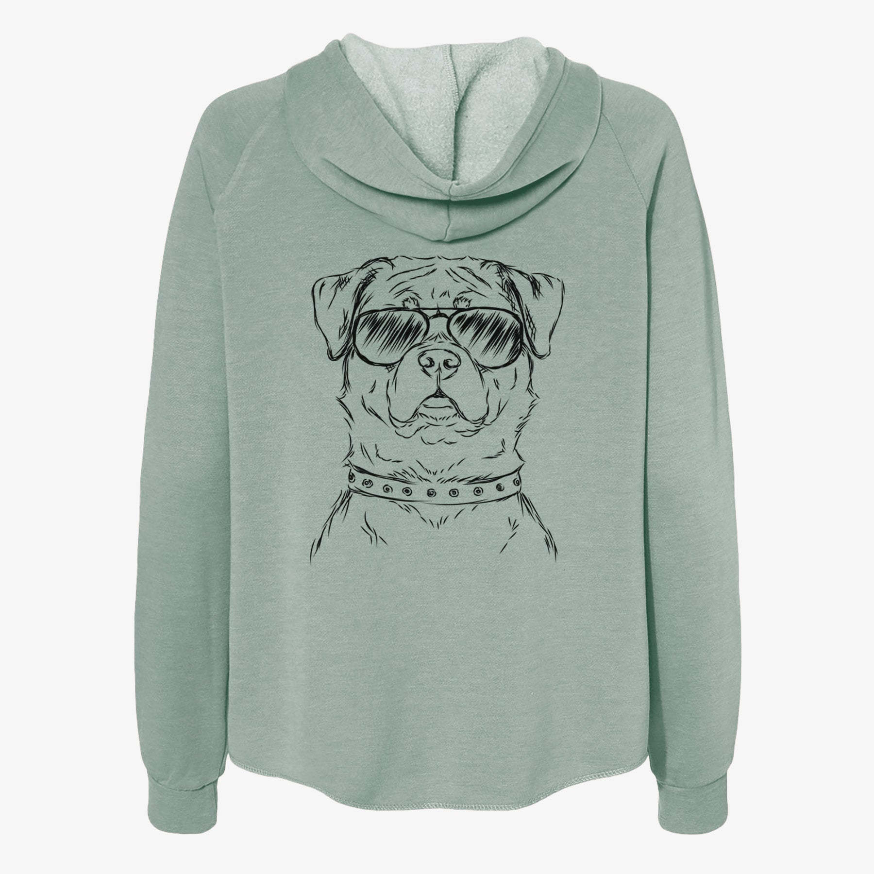 Rocky the Rottweiler - Women's Cali Wave Zip-Up Sweatshirt