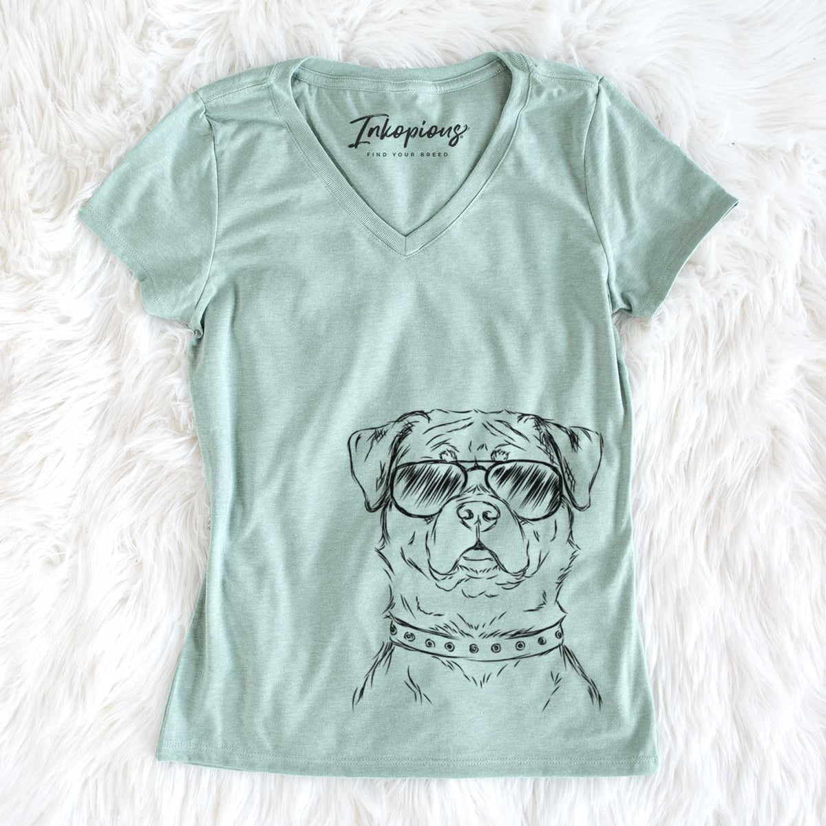Rocky the Rottweiler - Women's V-neck Shirt