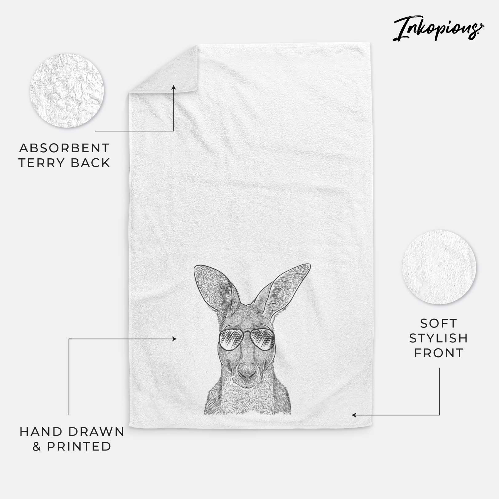 Roger the Red Kangaroo Decorative Hand Towel