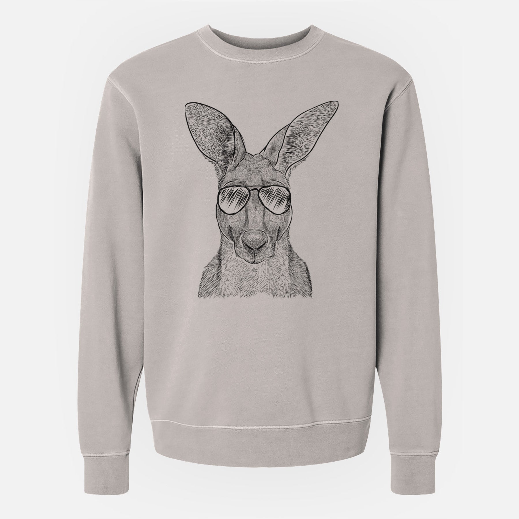 Aviator Roger the Red Kangaroo - Unisex Pigment Dyed Crew Sweatshirt