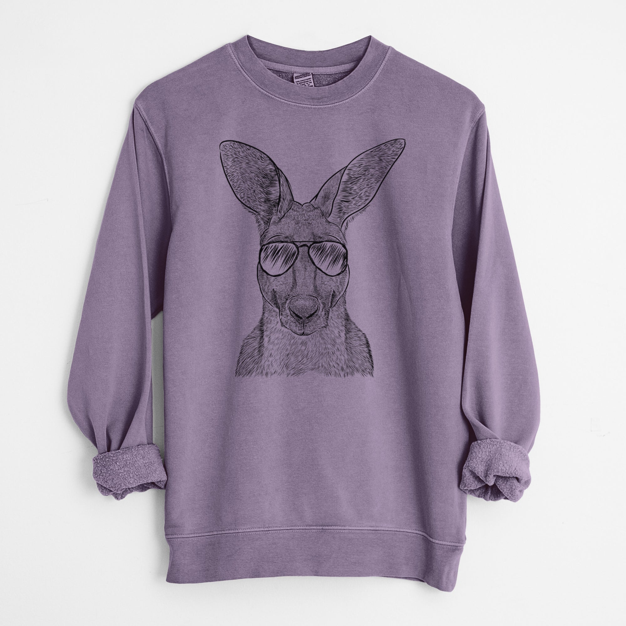 Aviator Roger the Red Kangaroo - Unisex Pigment Dyed Crew Sweatshirt