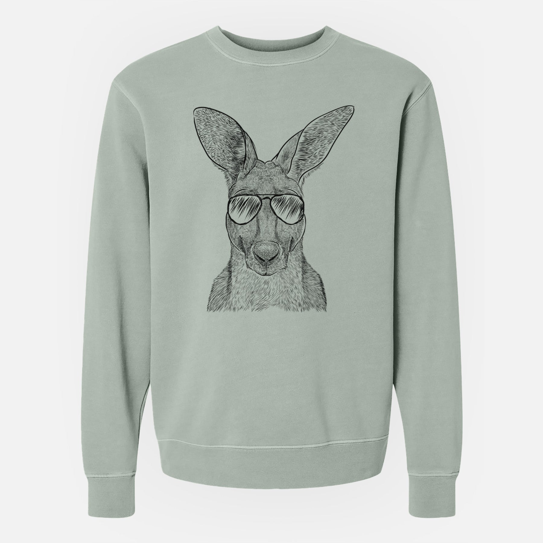 Aviator Roger the Red Kangaroo - Unisex Pigment Dyed Crew Sweatshirt