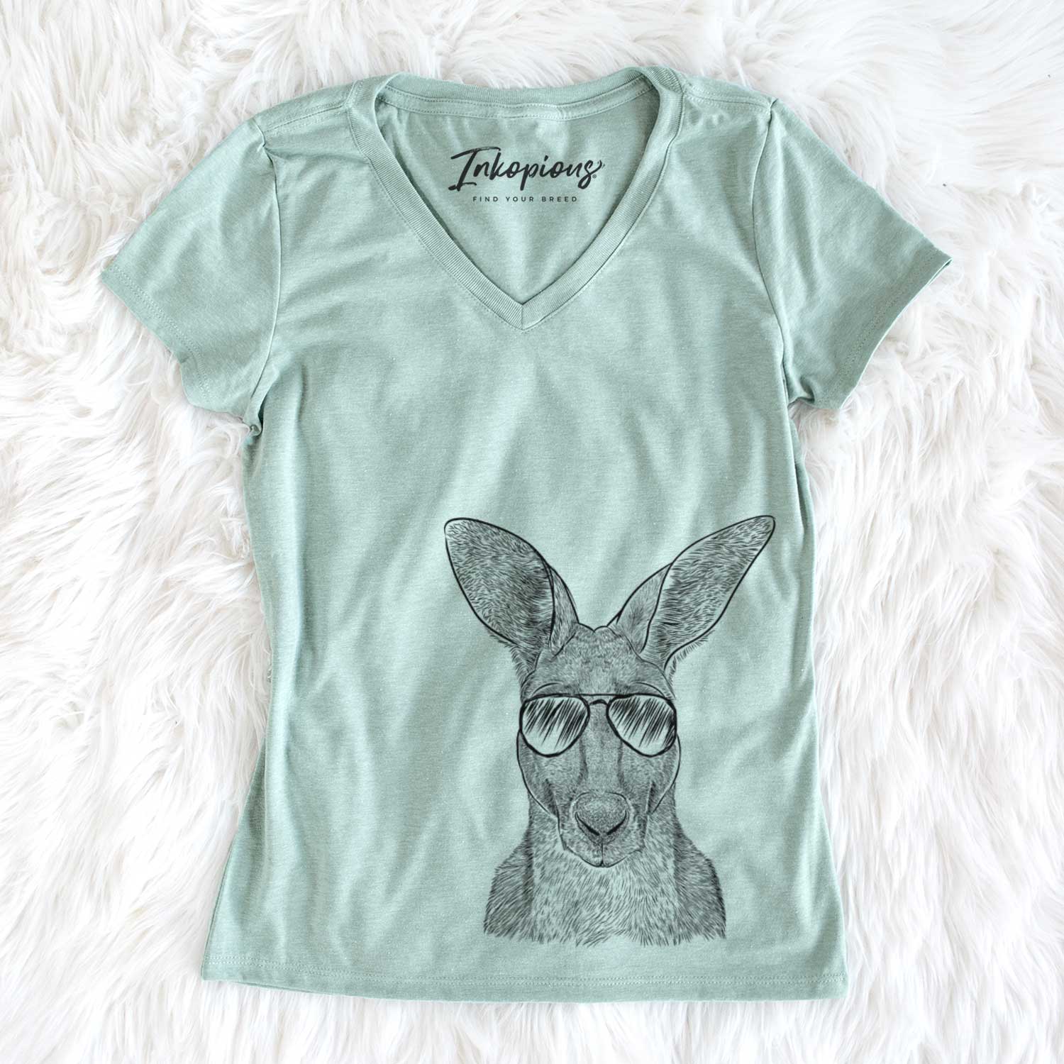 Aviator Roger the Red Kangaroo - Women's V-neck Shirt