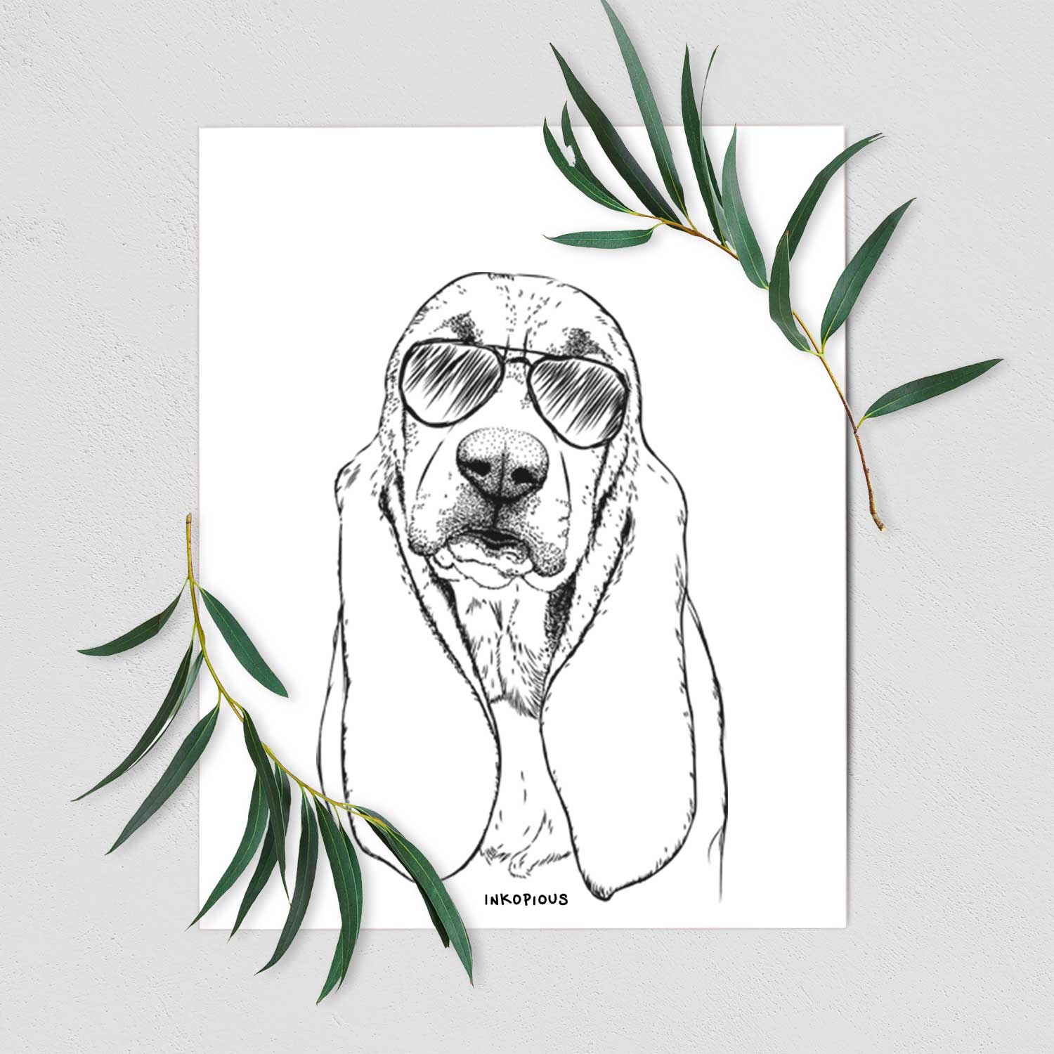 Rolo the Basset Hound Art Print