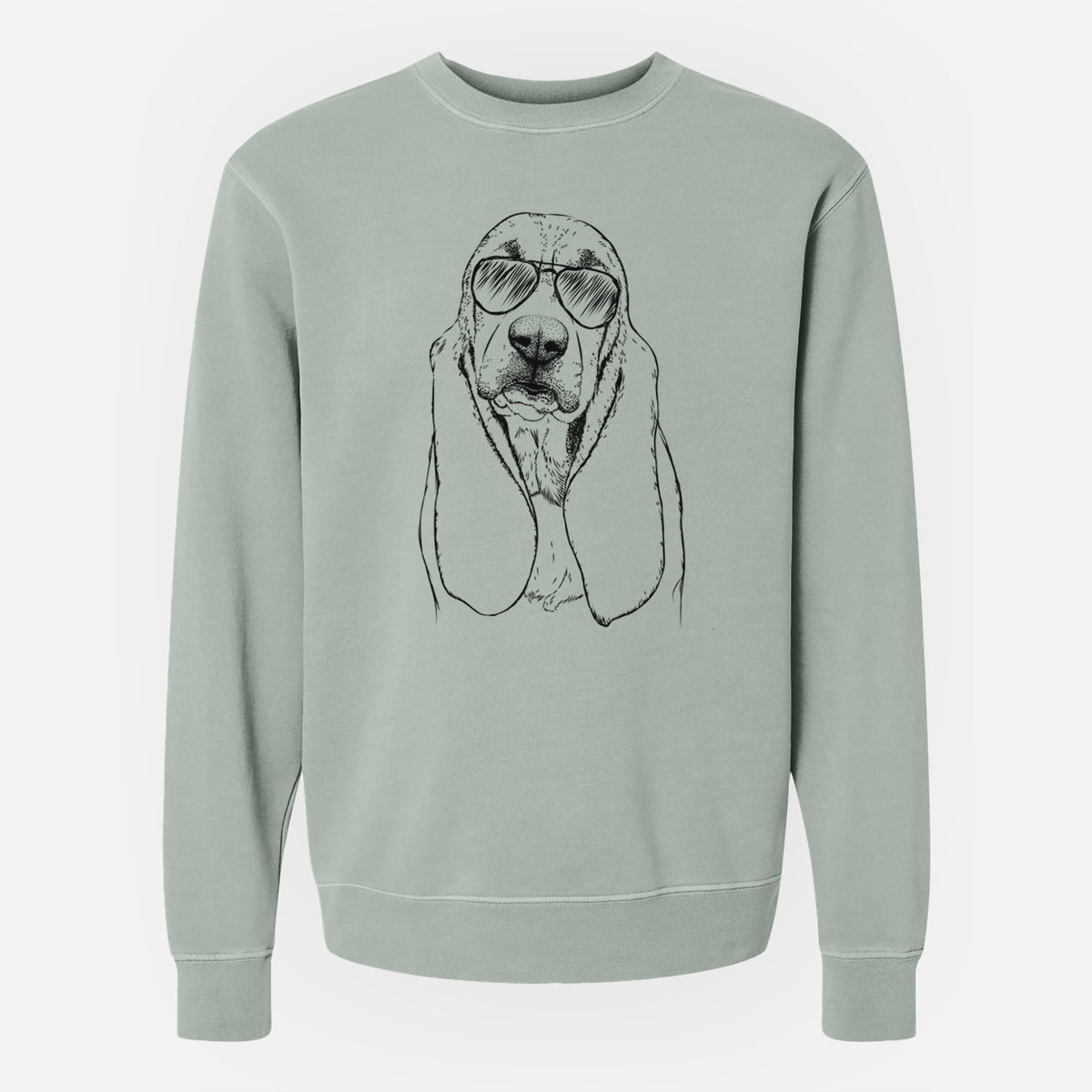 Aviator Rolo the Basset Hound - Unisex Pigment Dyed Crew Sweatshirt