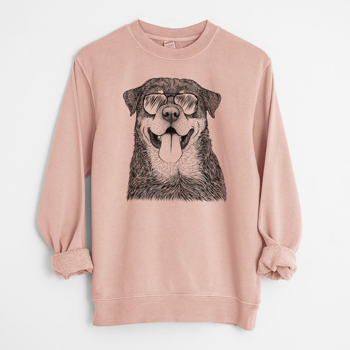 Aviator Romeo the Rottweiler - Unisex Pigment Dyed Crew Sweatshirt