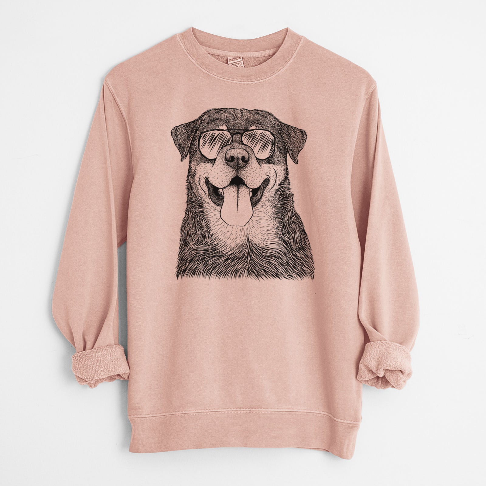 Aviator Romeo the Rottweiler - Unisex Pigment Dyed Crew Sweatshirt