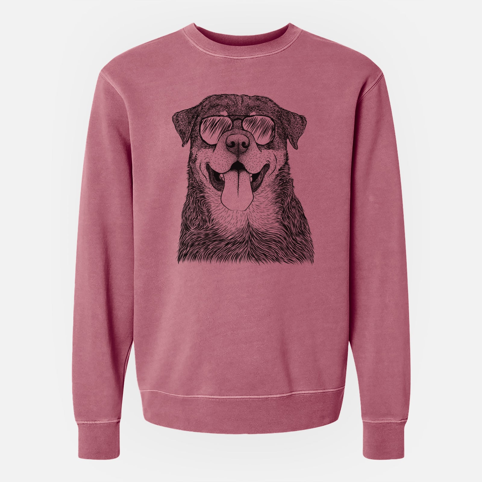 Aviator Romeo the Rottweiler - Unisex Pigment Dyed Crew Sweatshirt