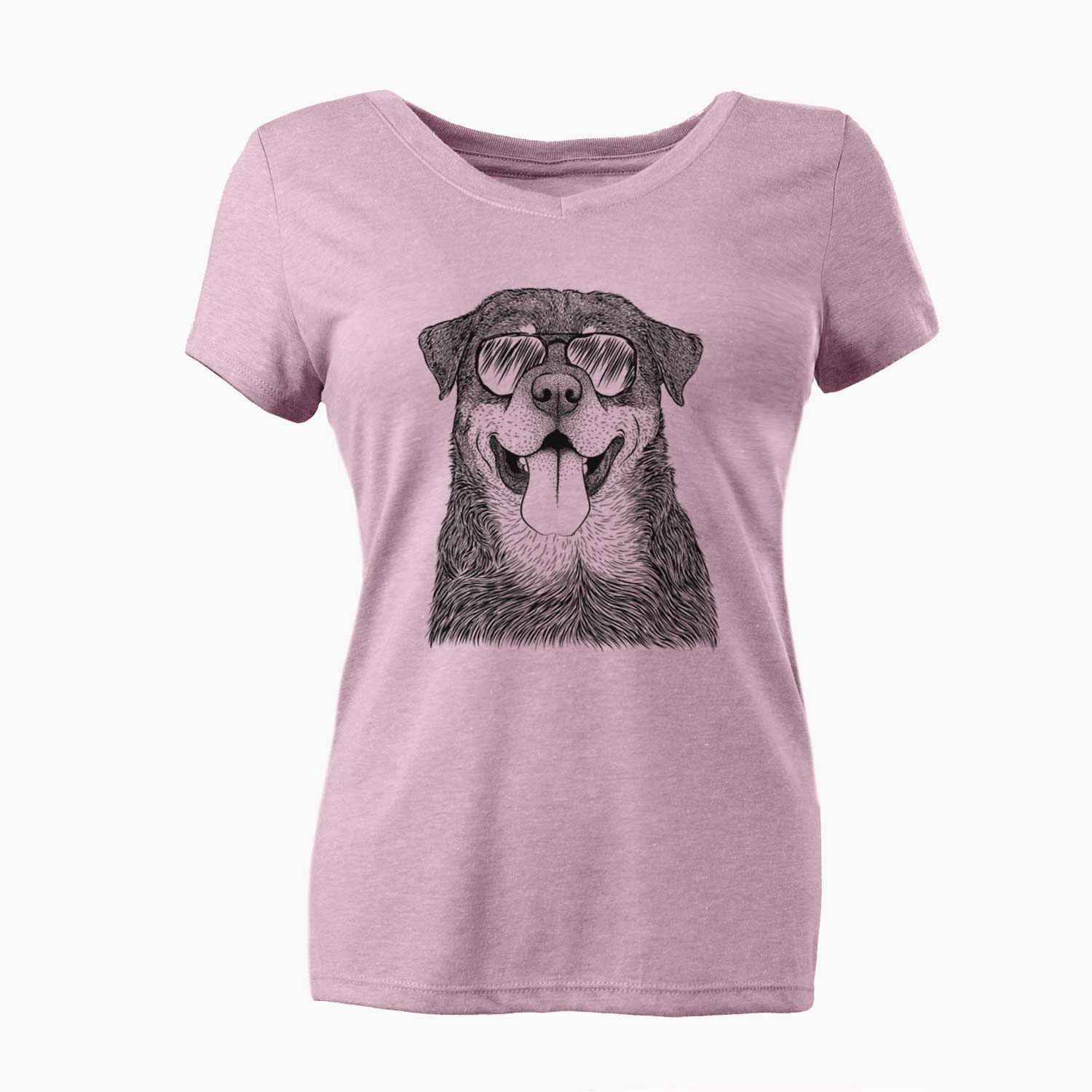 Aviator Romeo the Rottweiler - Women's V-neck Shirt