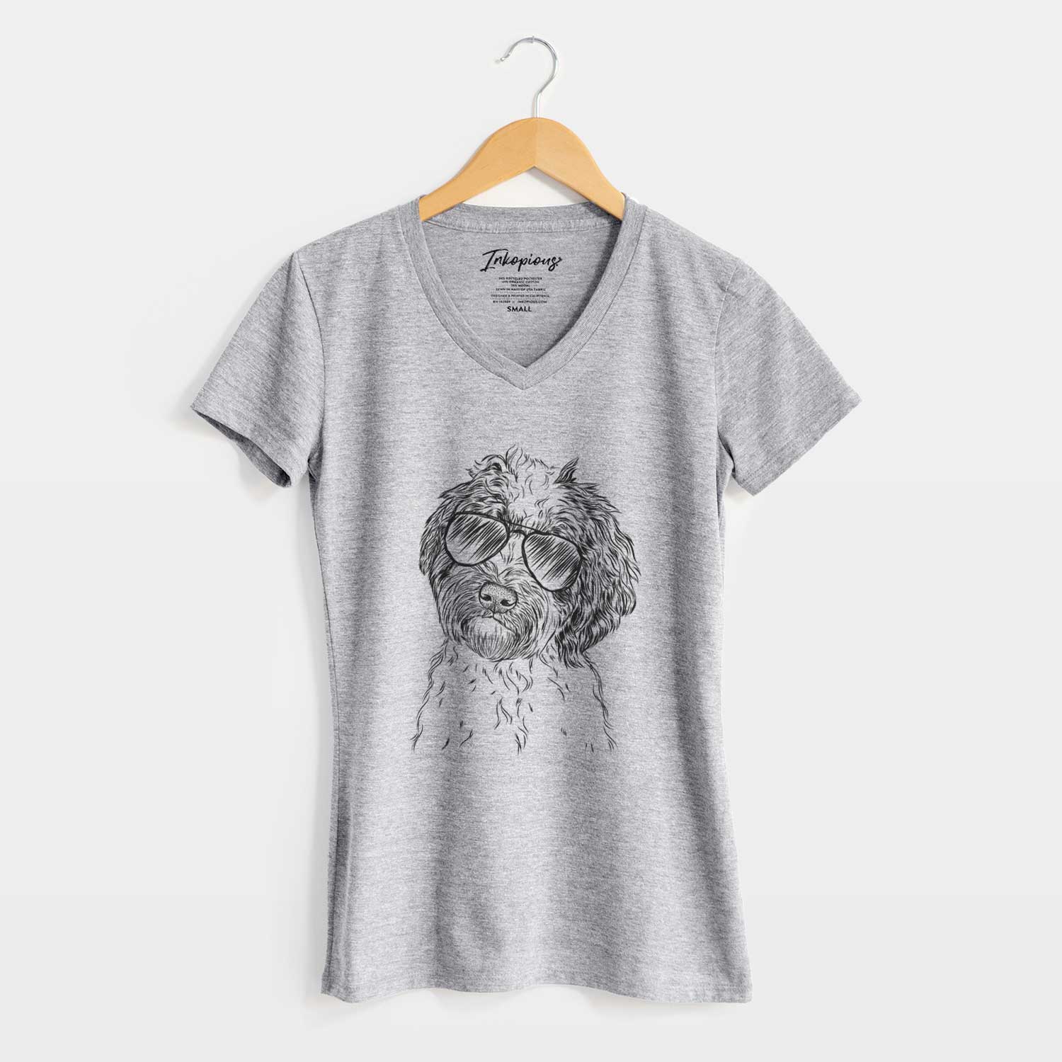 Aviator Rooney the Aussiedoodle - Women's V-neck Shirt