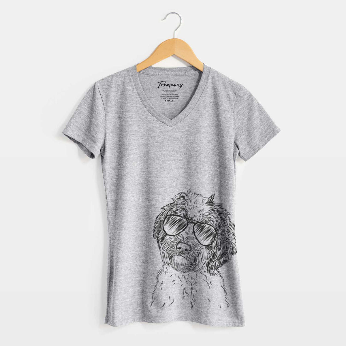 Aviator Rooney the Aussiedoodle - Women&#39;s V-neck Shirt