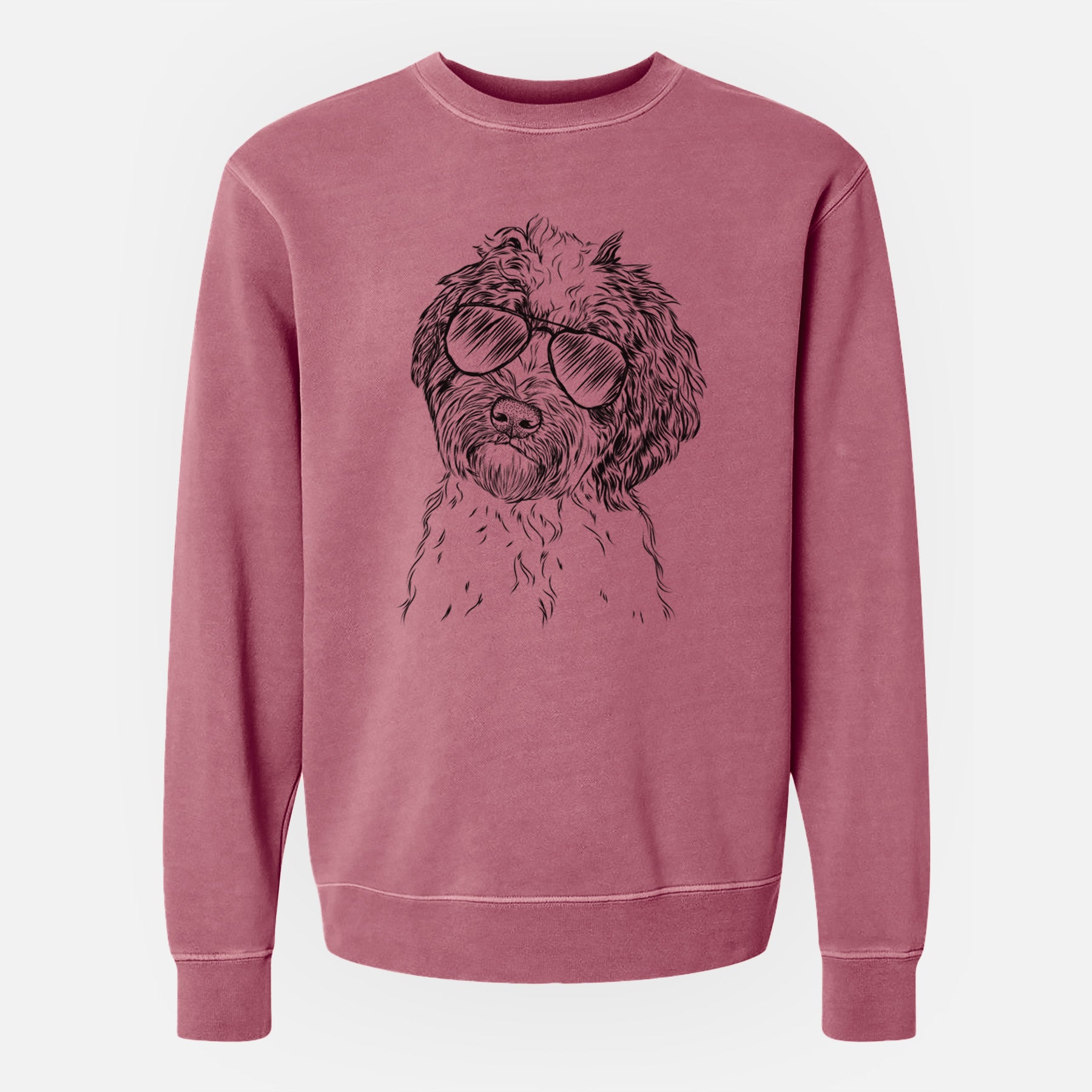 Aviator Rooney the Aussiedoodle - Unisex Pigment Dyed Crew Sweatshirt