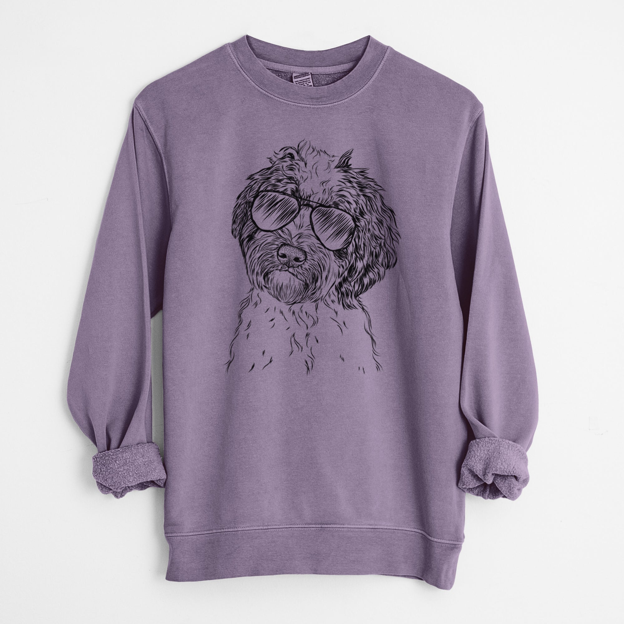 Aviator Rooney the Aussiedoodle - Unisex Pigment Dyed Crew Sweatshirt