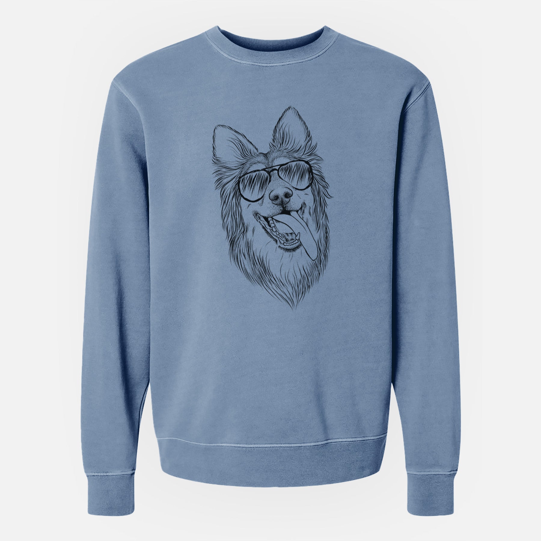 Aviator Rosalie the German Shepherd Mix - Unisex Pigment Dyed Crew Sweatshirt